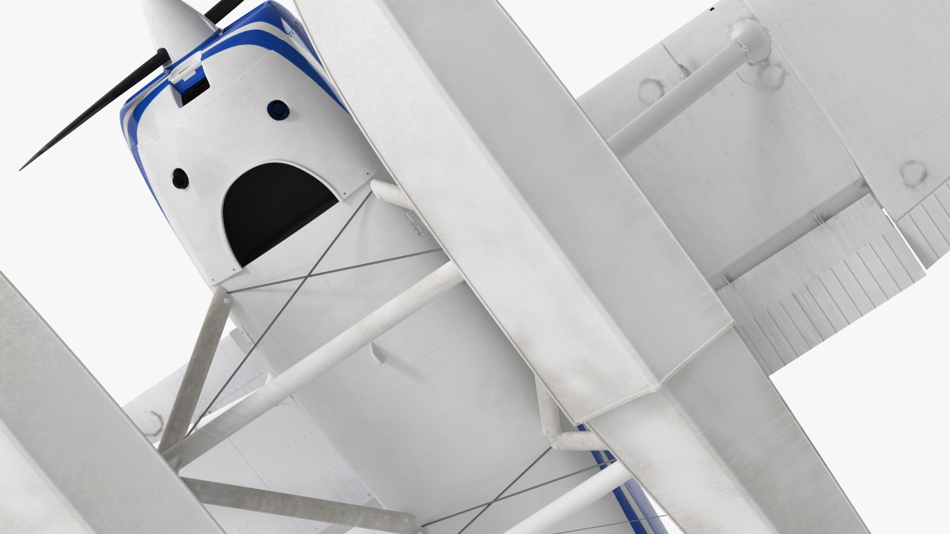 3D Seaplane with Floats Cessna 150 Rigged model