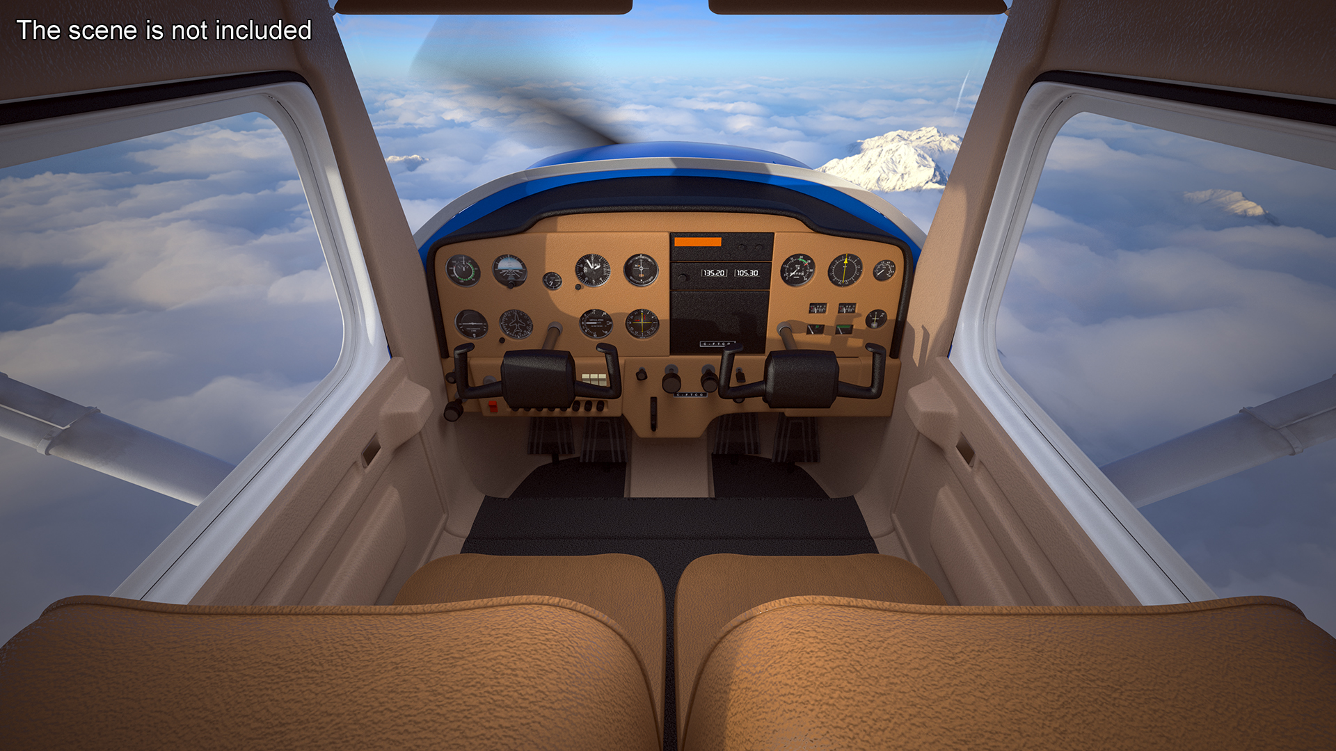 3D Seaplane with Floats Cessna 150 Rigged model