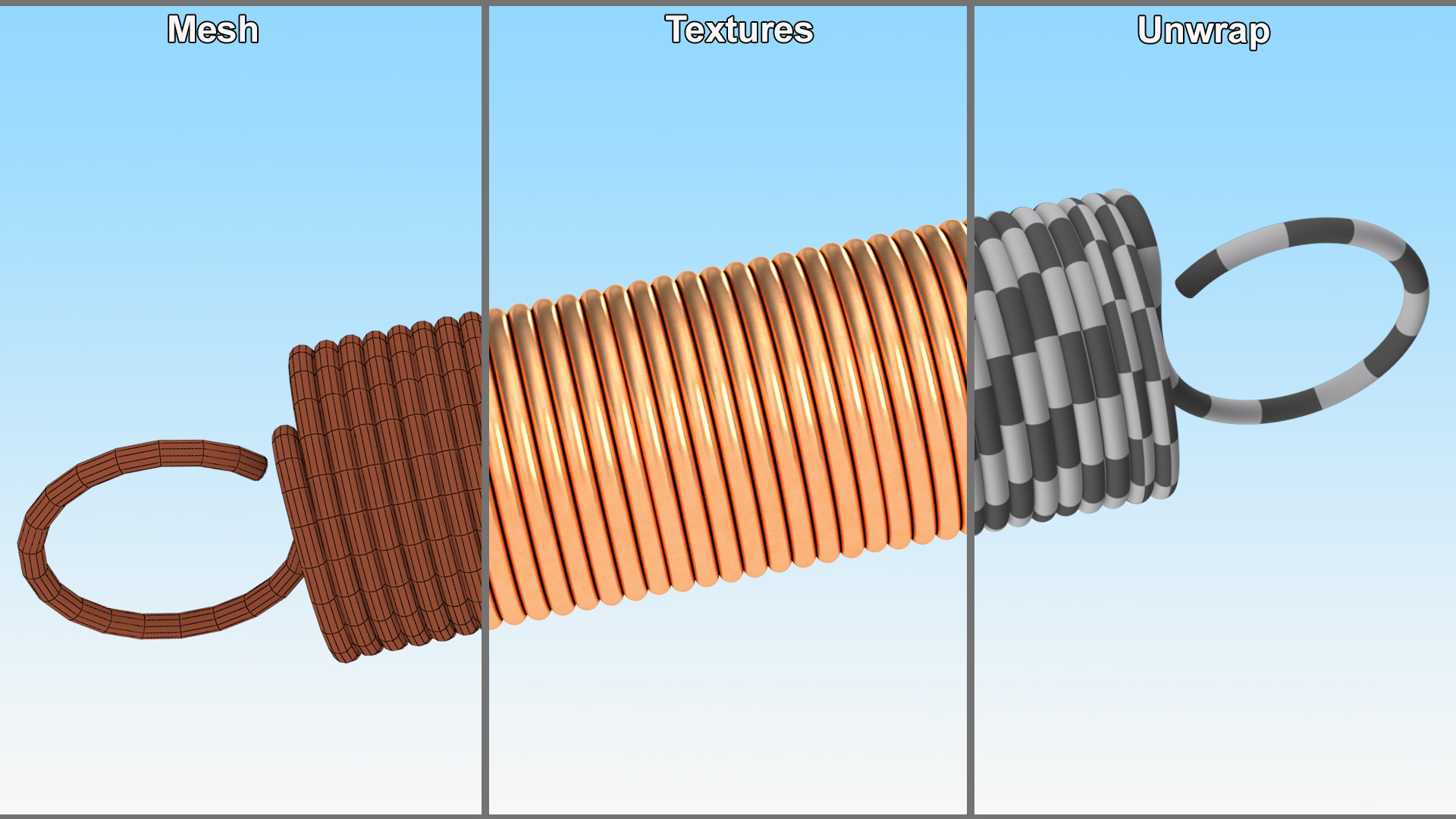 3D Thin Copper Spring model