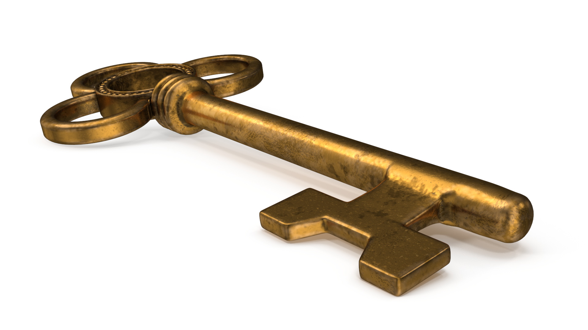 Traditional Skeleton Key Gold 3D model