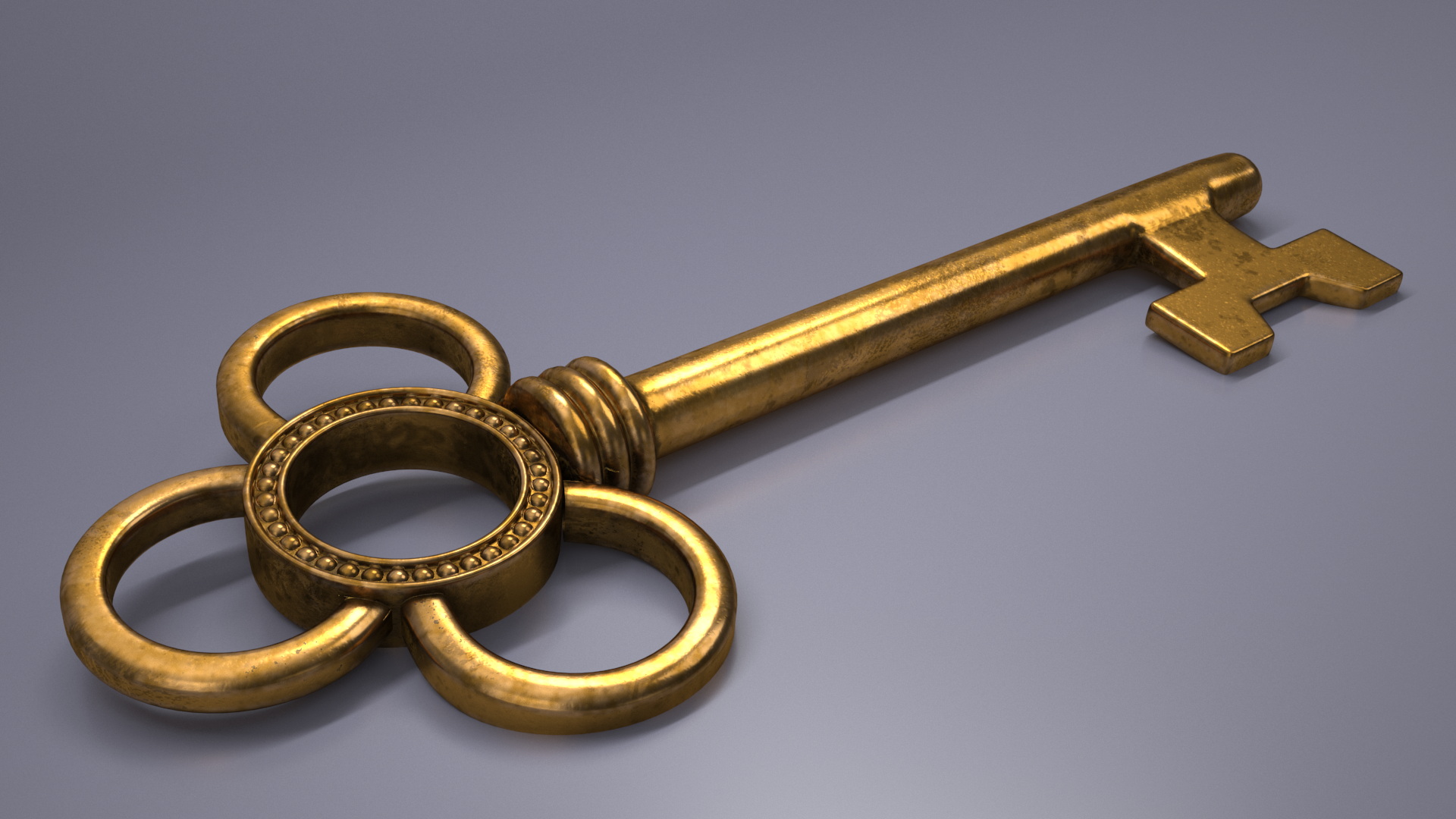 Traditional Skeleton Key Gold 3D model