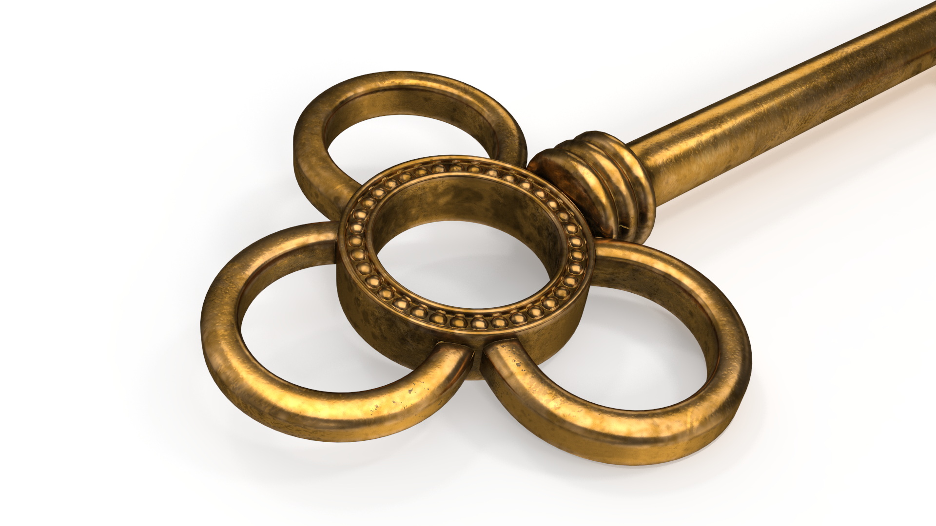 Traditional Skeleton Key Gold 3D model