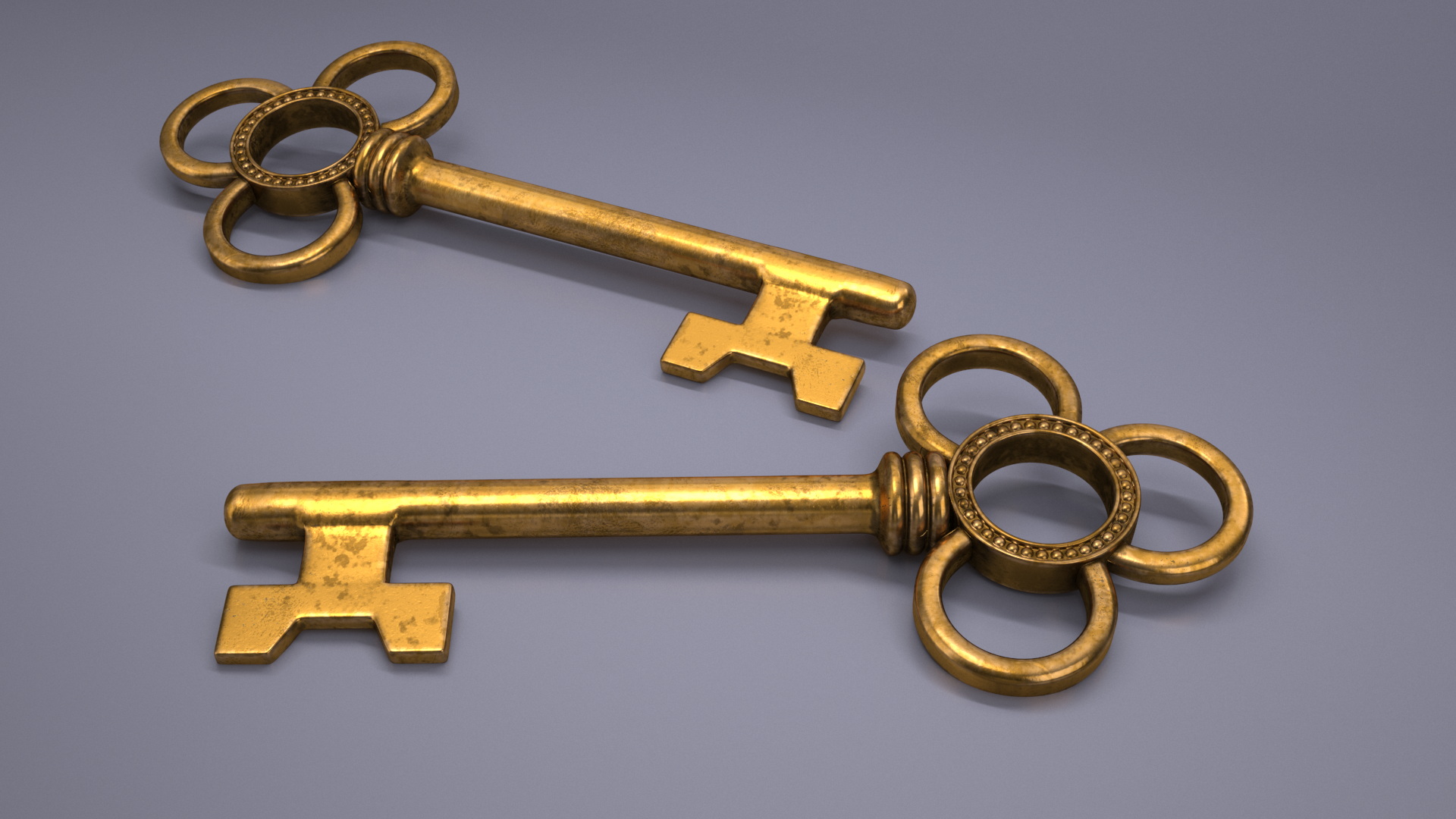 Traditional Skeleton Key Gold 3D model