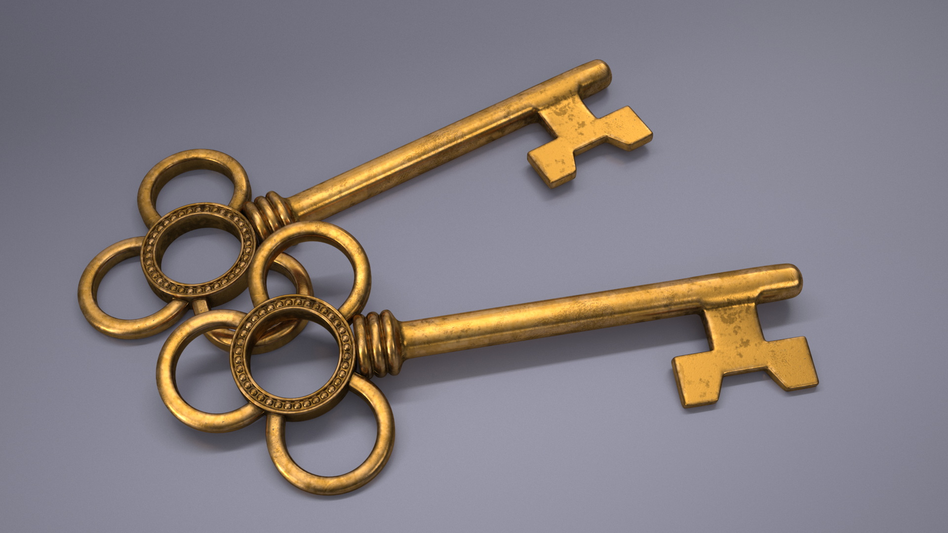 Traditional Skeleton Key Gold 3D model