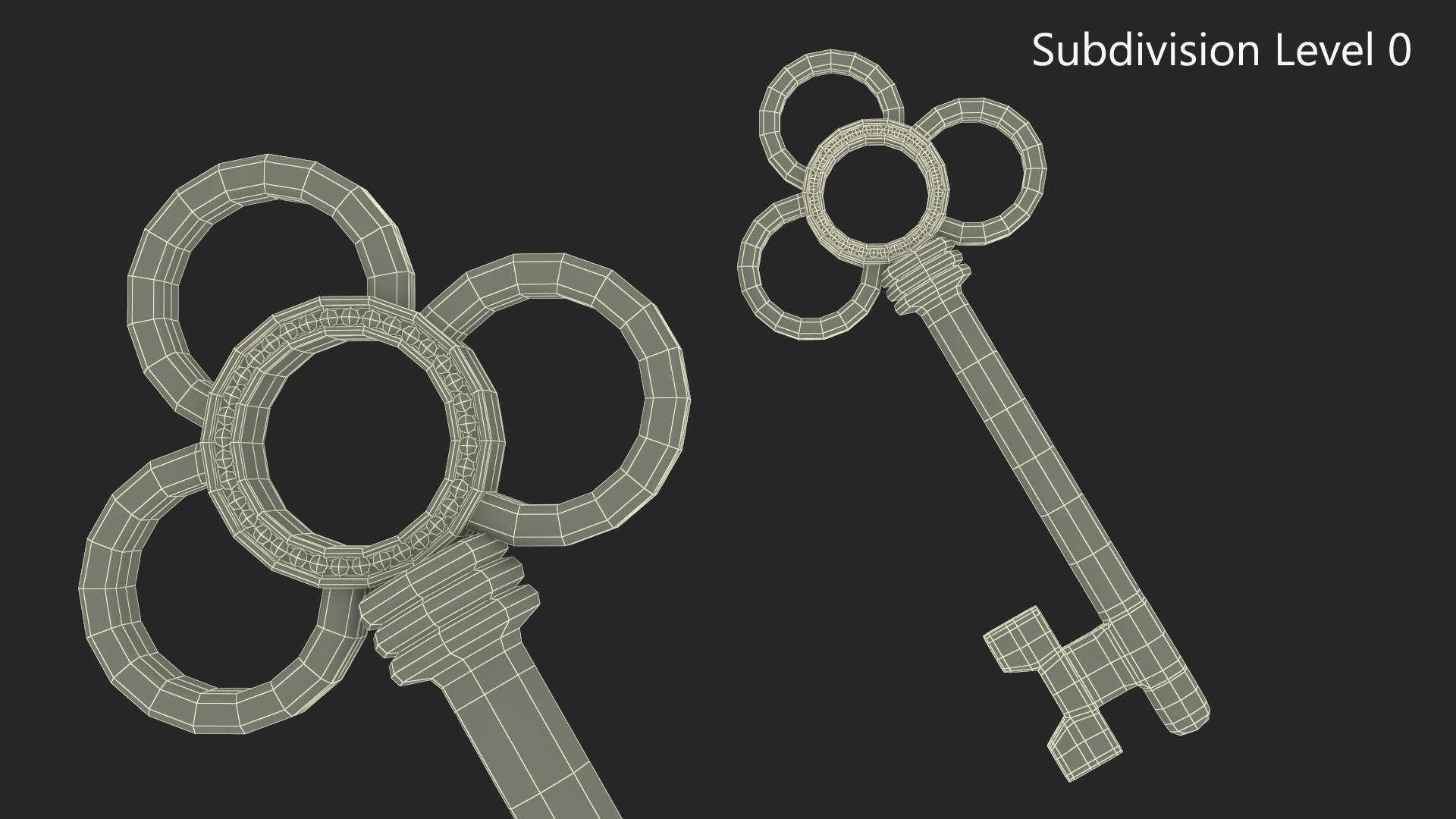 Traditional Skeleton Key Gold 3D model