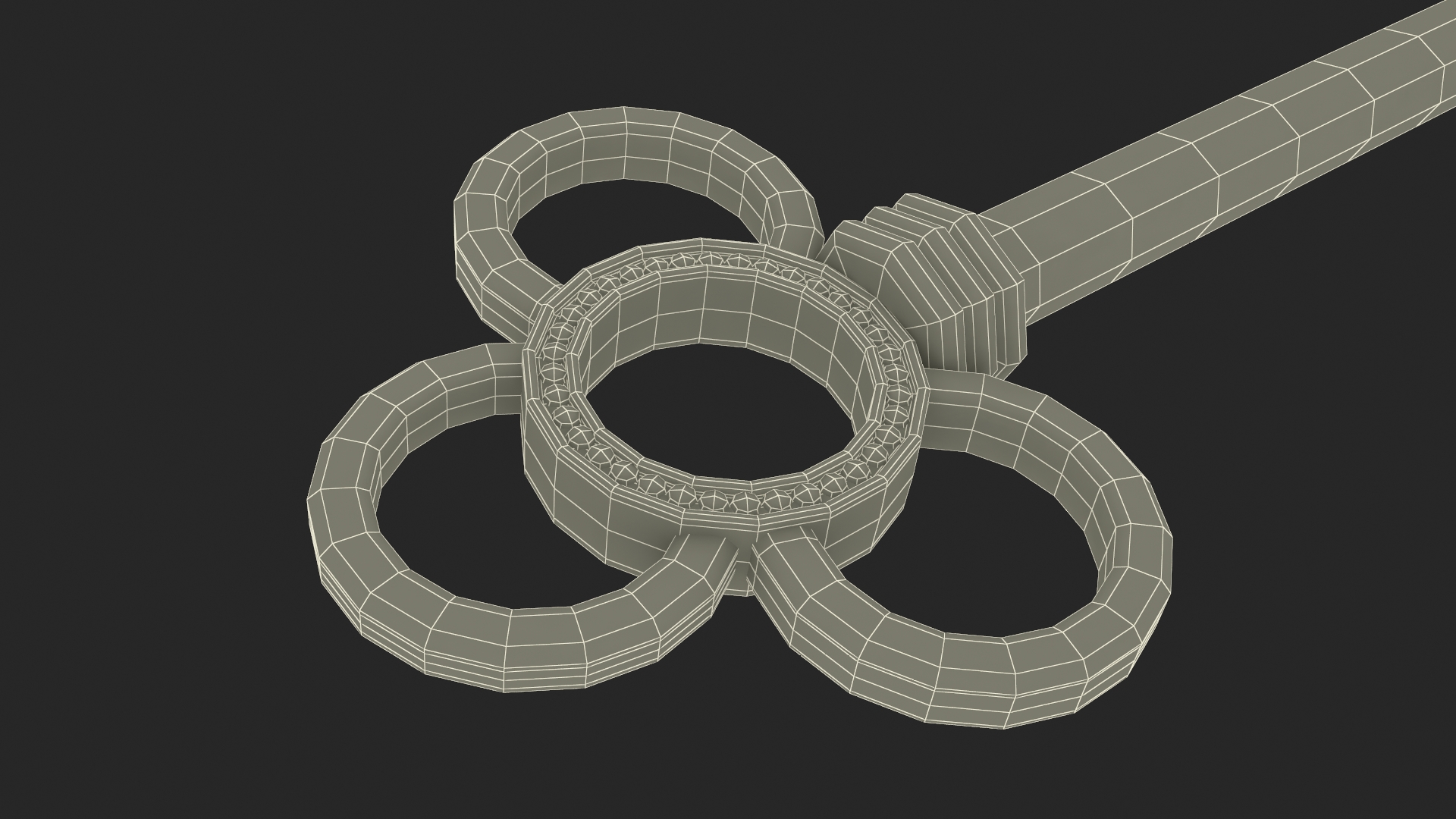 Traditional Skeleton Key Gold 3D model