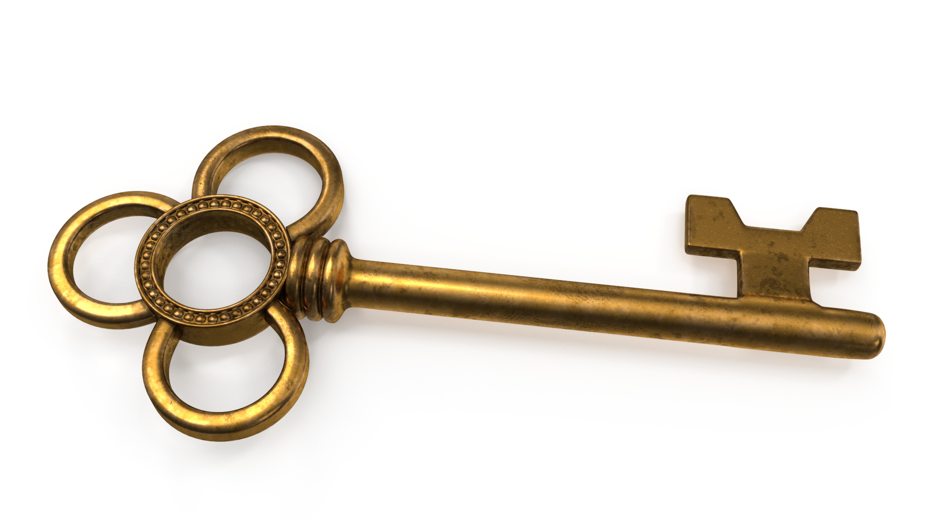 Traditional Skeleton Key Gold 3D model