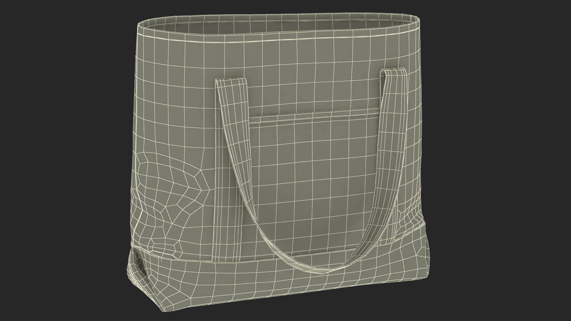 3D model Canvas Tote Bag Open