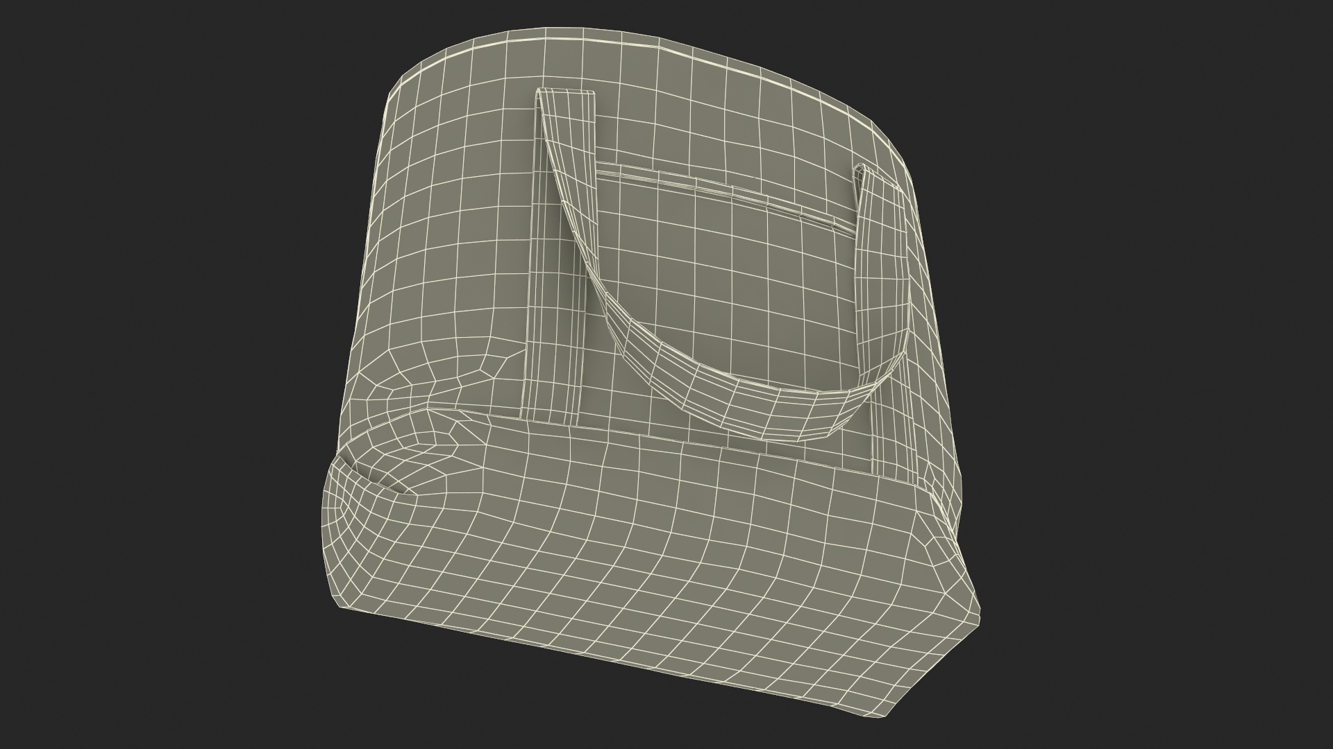 3D model Canvas Tote Bag Open