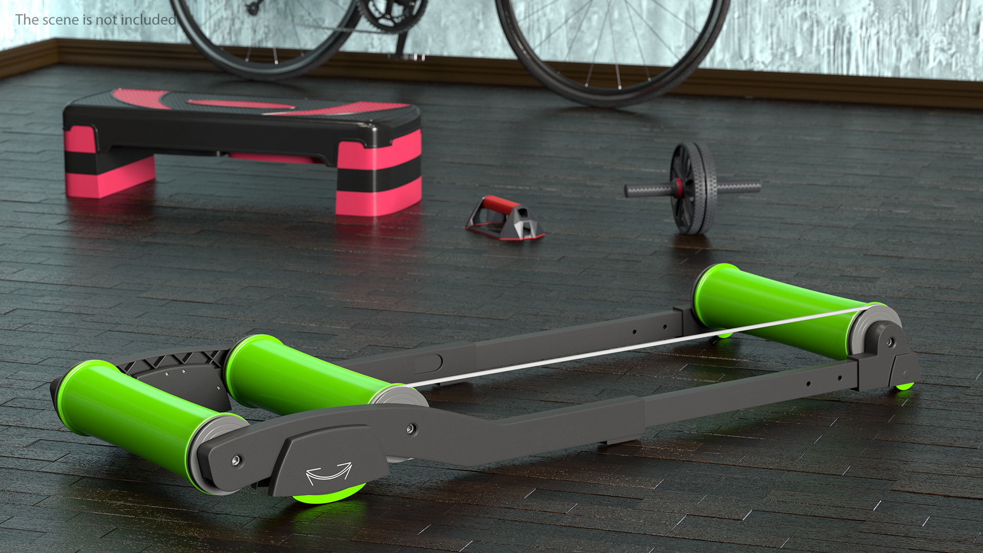 3D model Bicyclist Riding Roller Trainer Platform