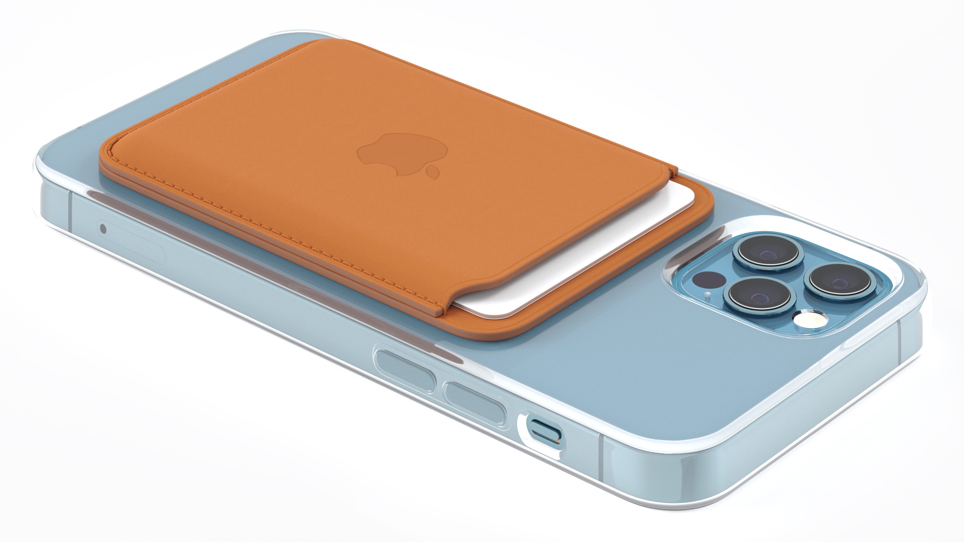 iPhone Leather Wallet with MagSafe Saddle Brown 3D