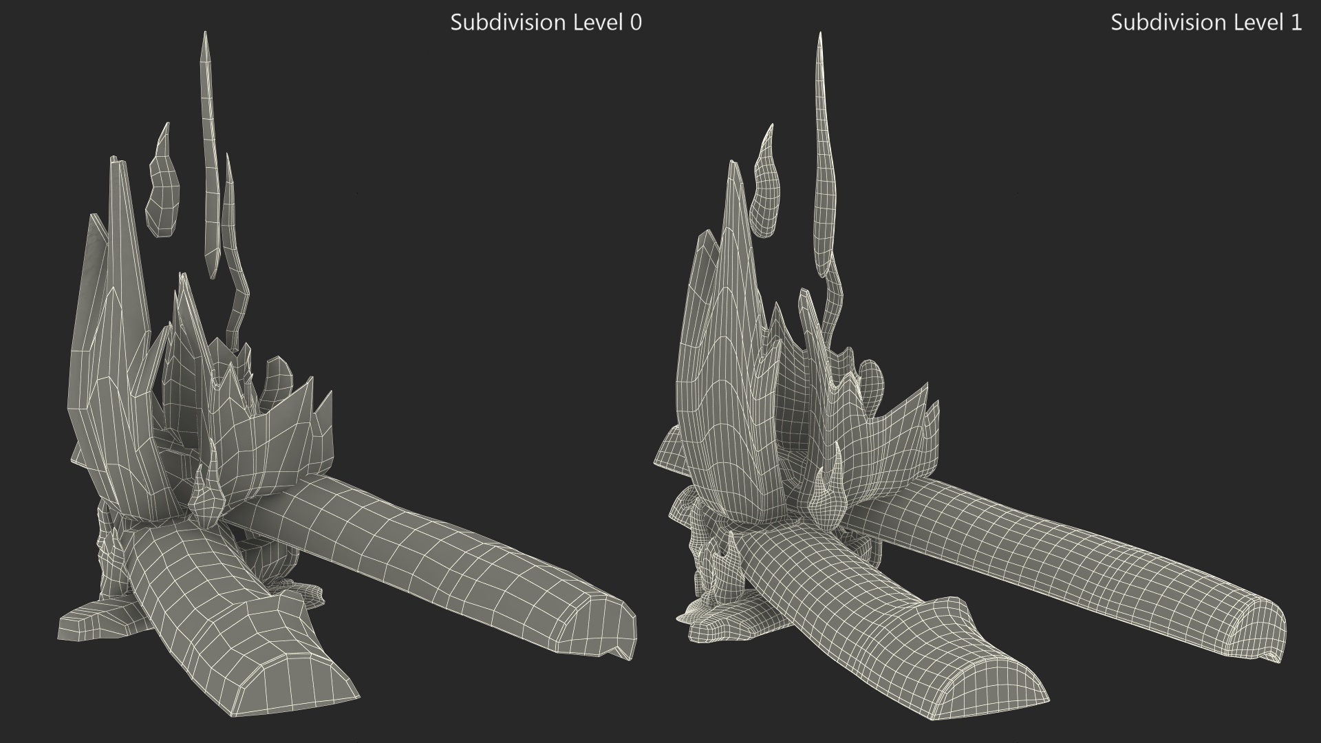 Burning Wooden Logs 3D model