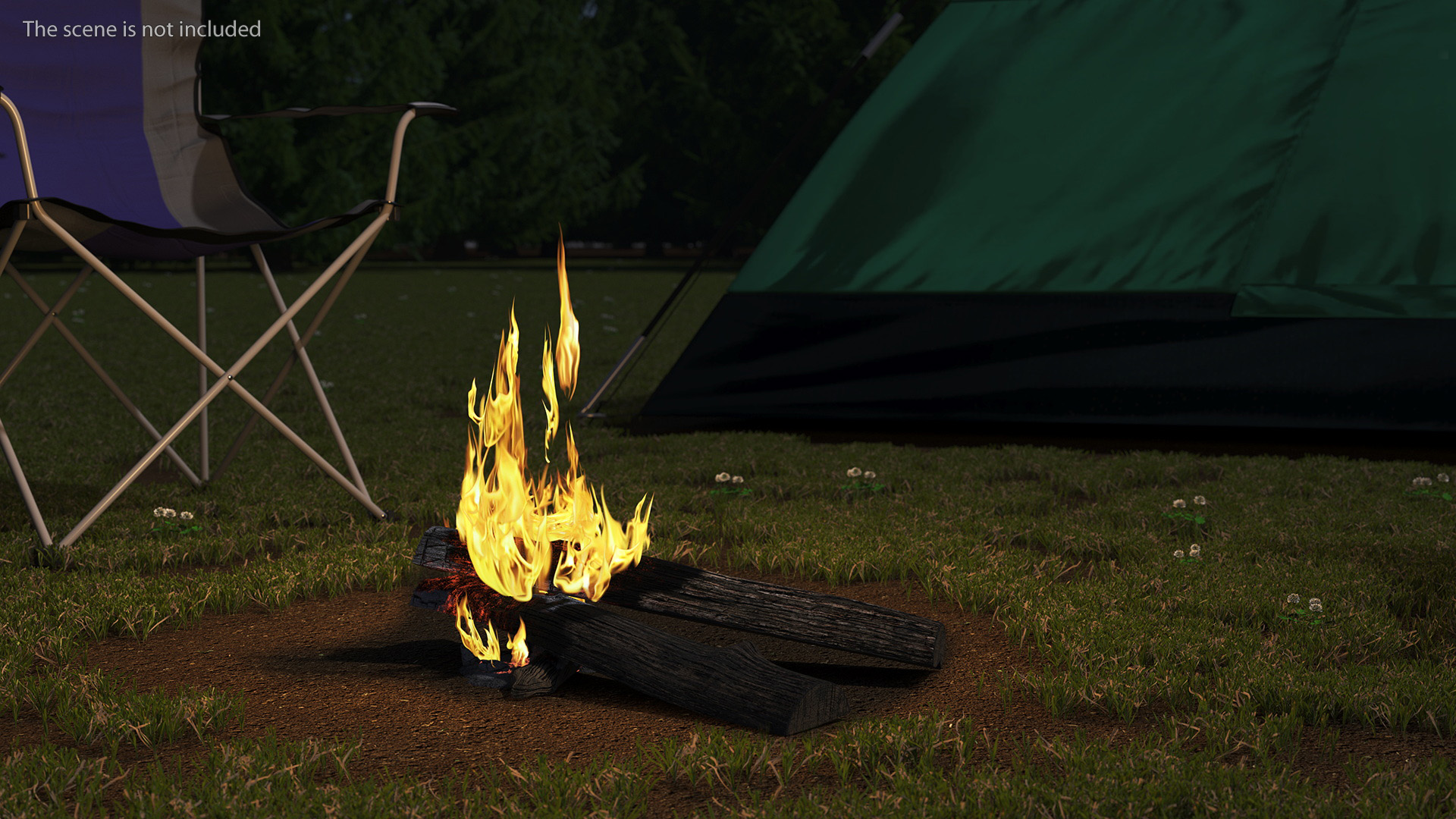 Burning Wooden Logs 3D model