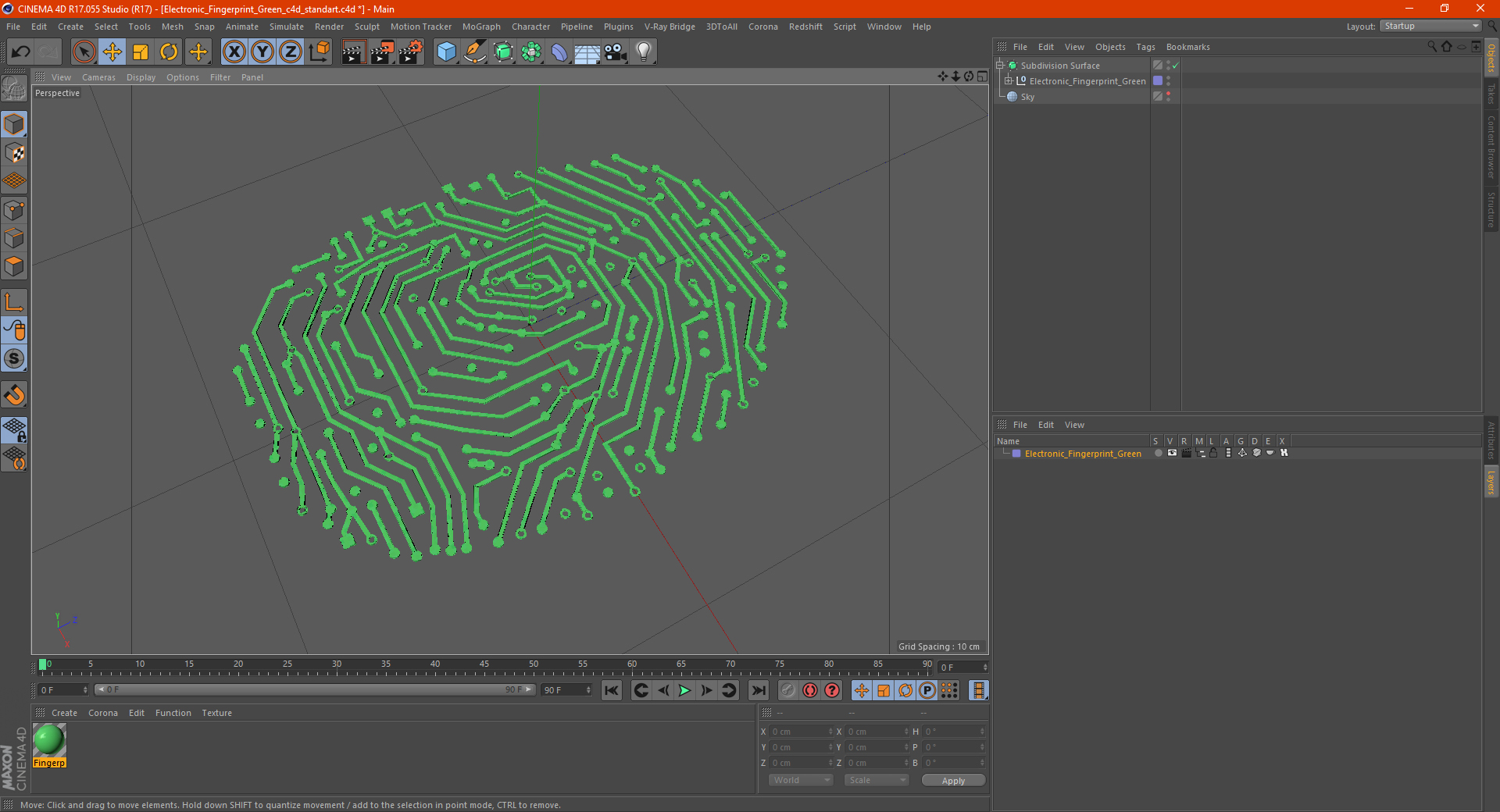 3D Electronic Fingerprint Green model