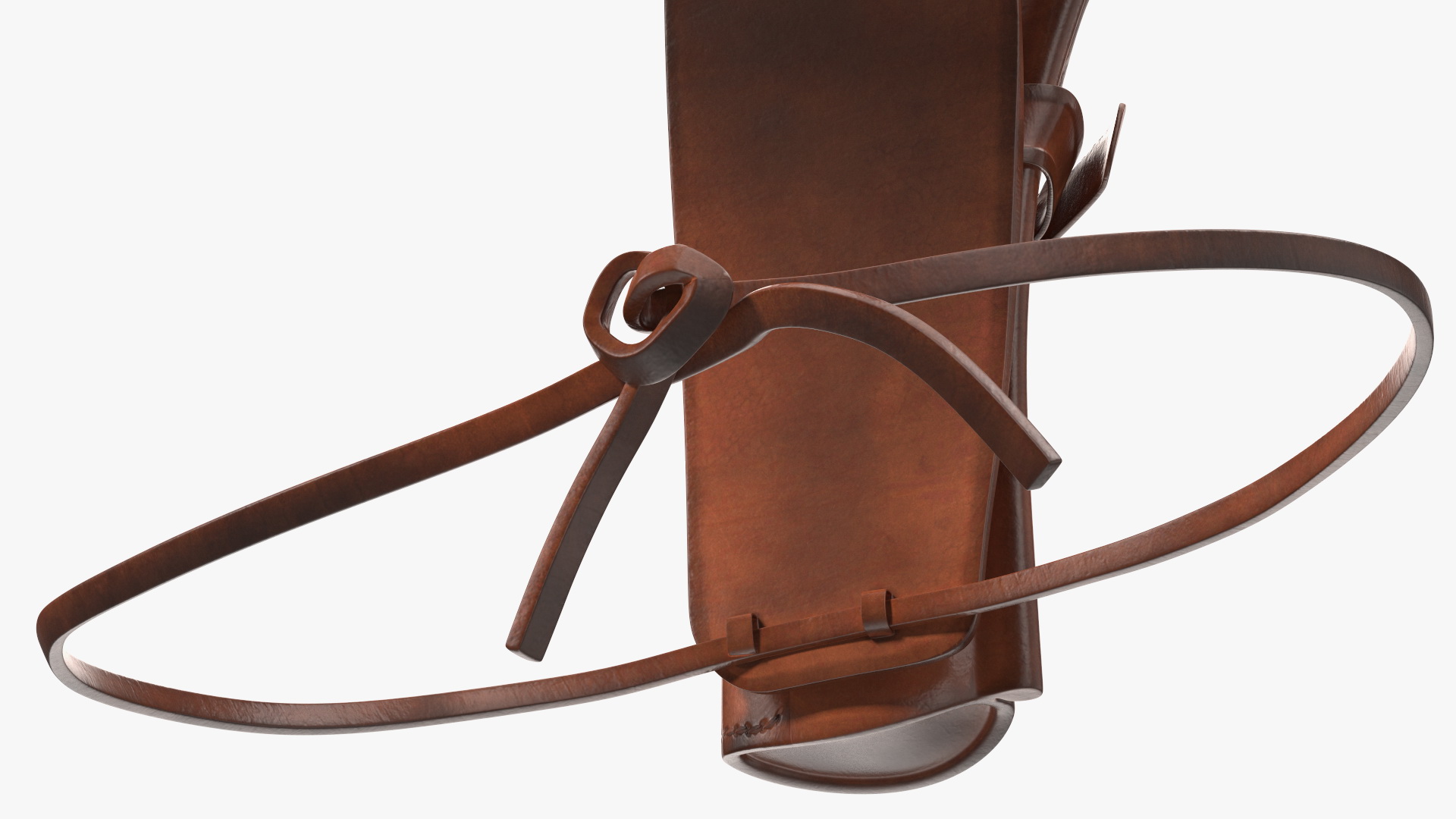 3D Western Gun Belt with Holster Leather Brown model