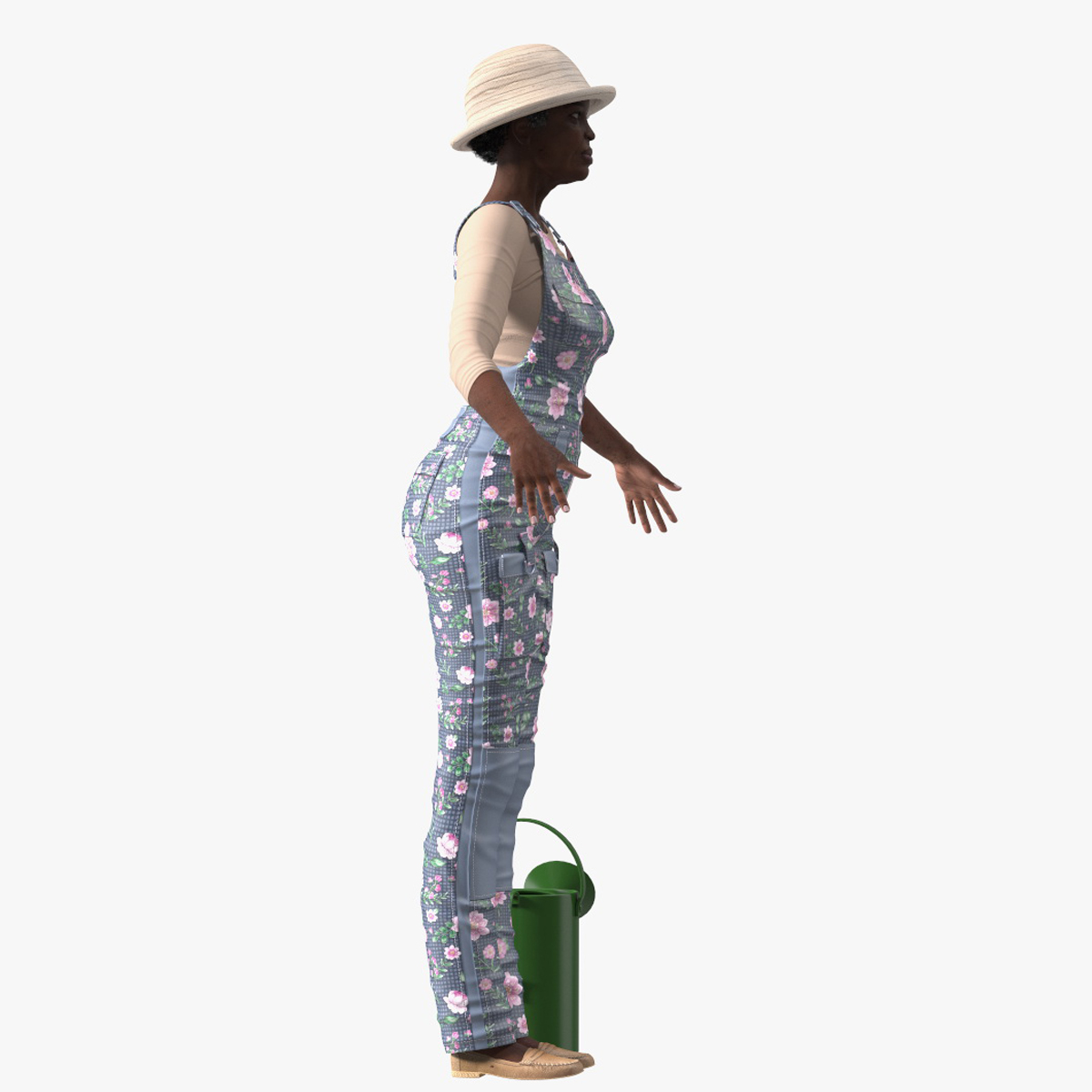 Gardener Afro American Woman Rigged for Maya 3D model