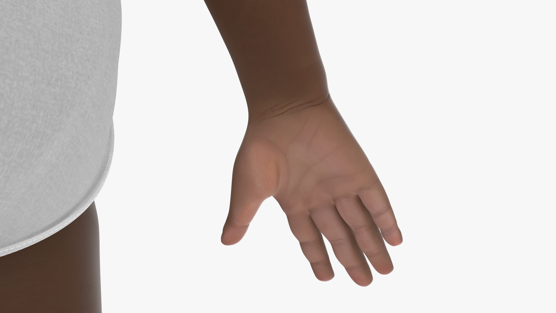 3D One Year Old Black Boy in Bodysuit Rigged