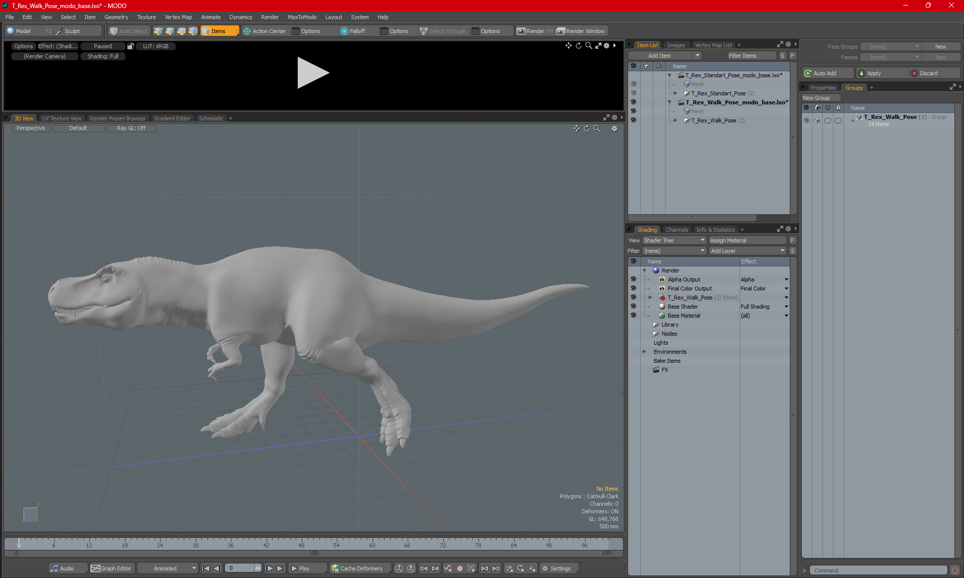 3D model T Rex Walk Pose