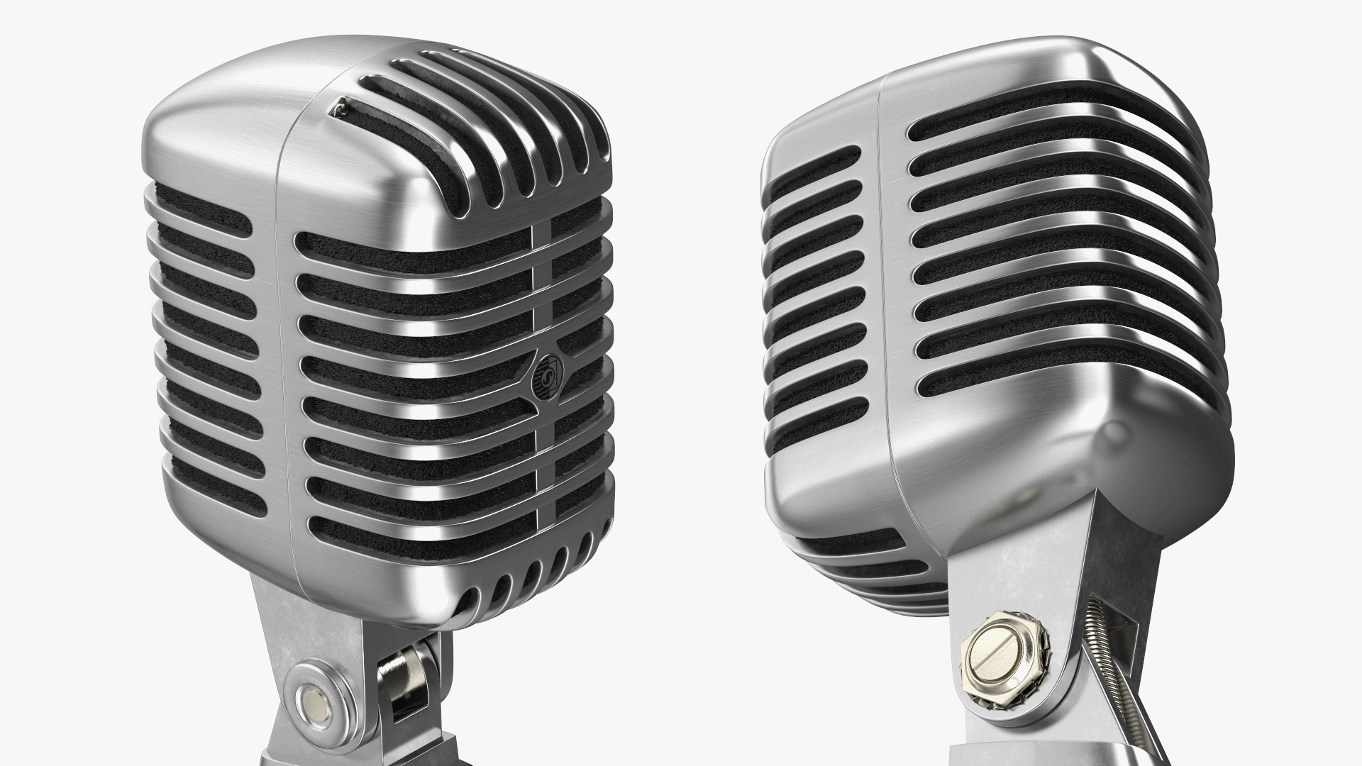 Vintage Microphone Shure and Cable 3D model