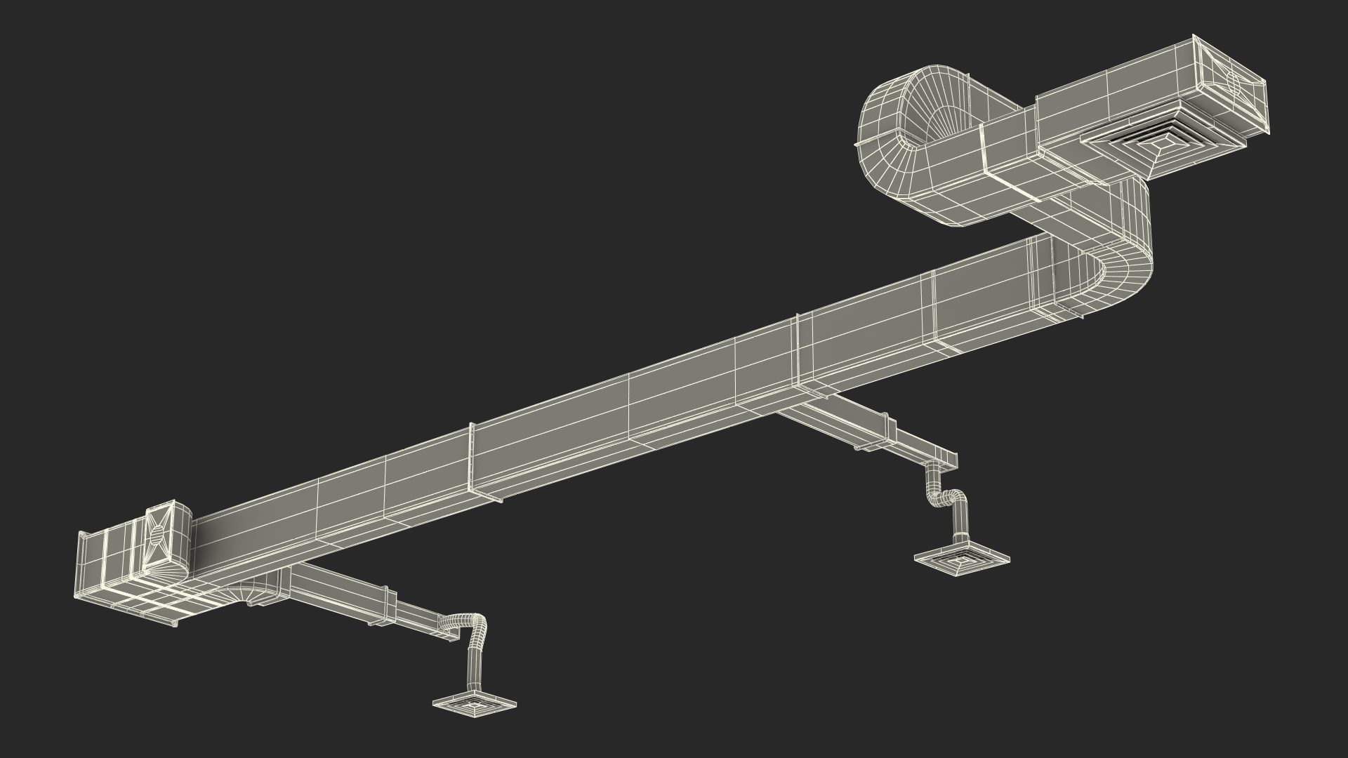Industrial HVAC Ductwork 3D model