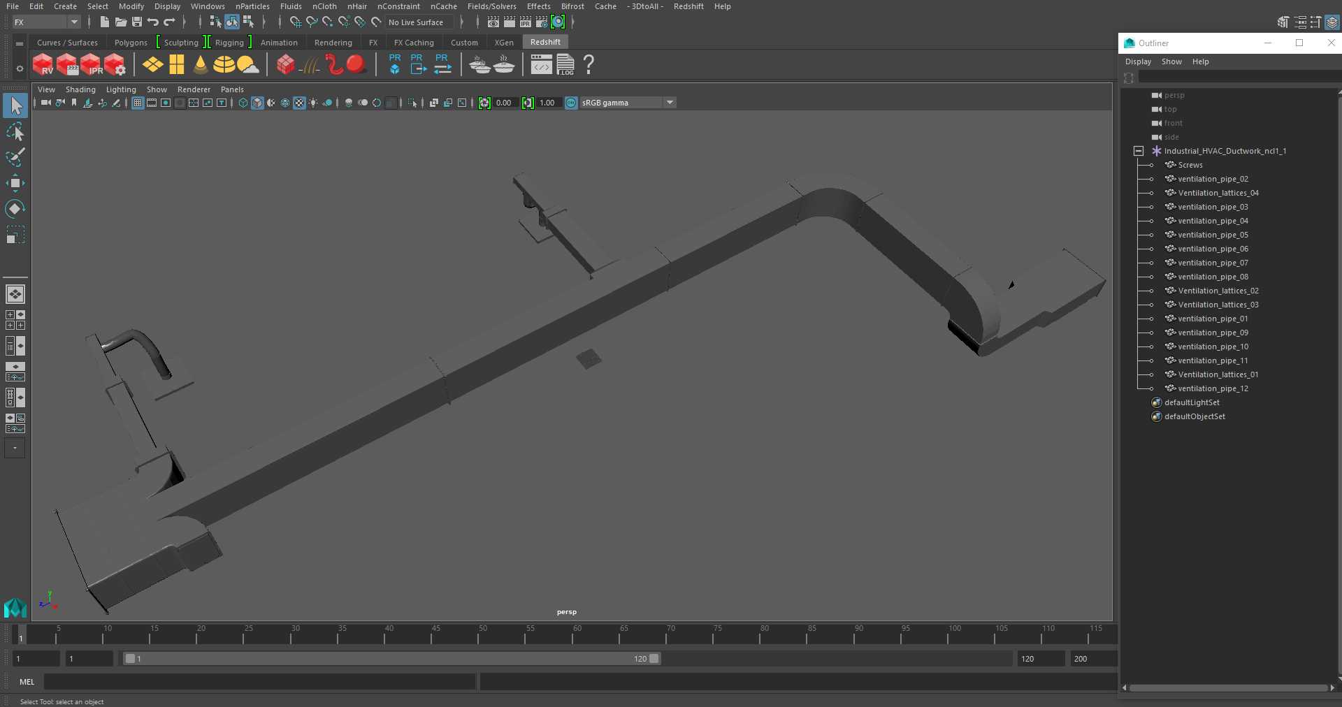 Industrial HVAC Ductwork 3D model