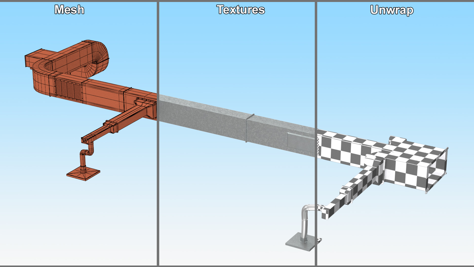 Industrial HVAC Ductwork 3D model