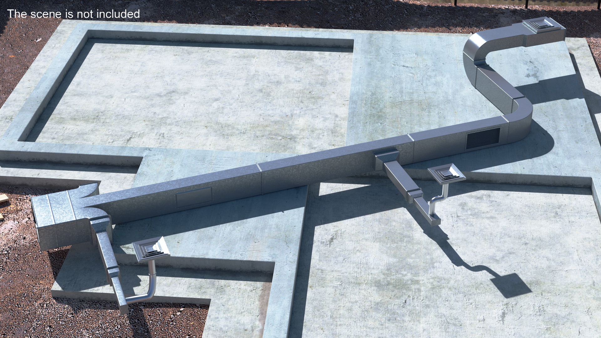 Industrial HVAC Ductwork 3D model