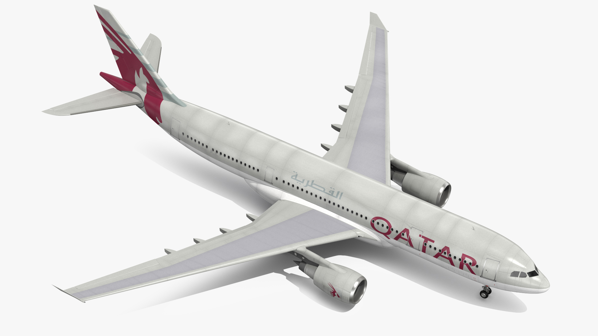 3D model Airbus A330-200 Qatar Airways Rigged for Cinema 4D