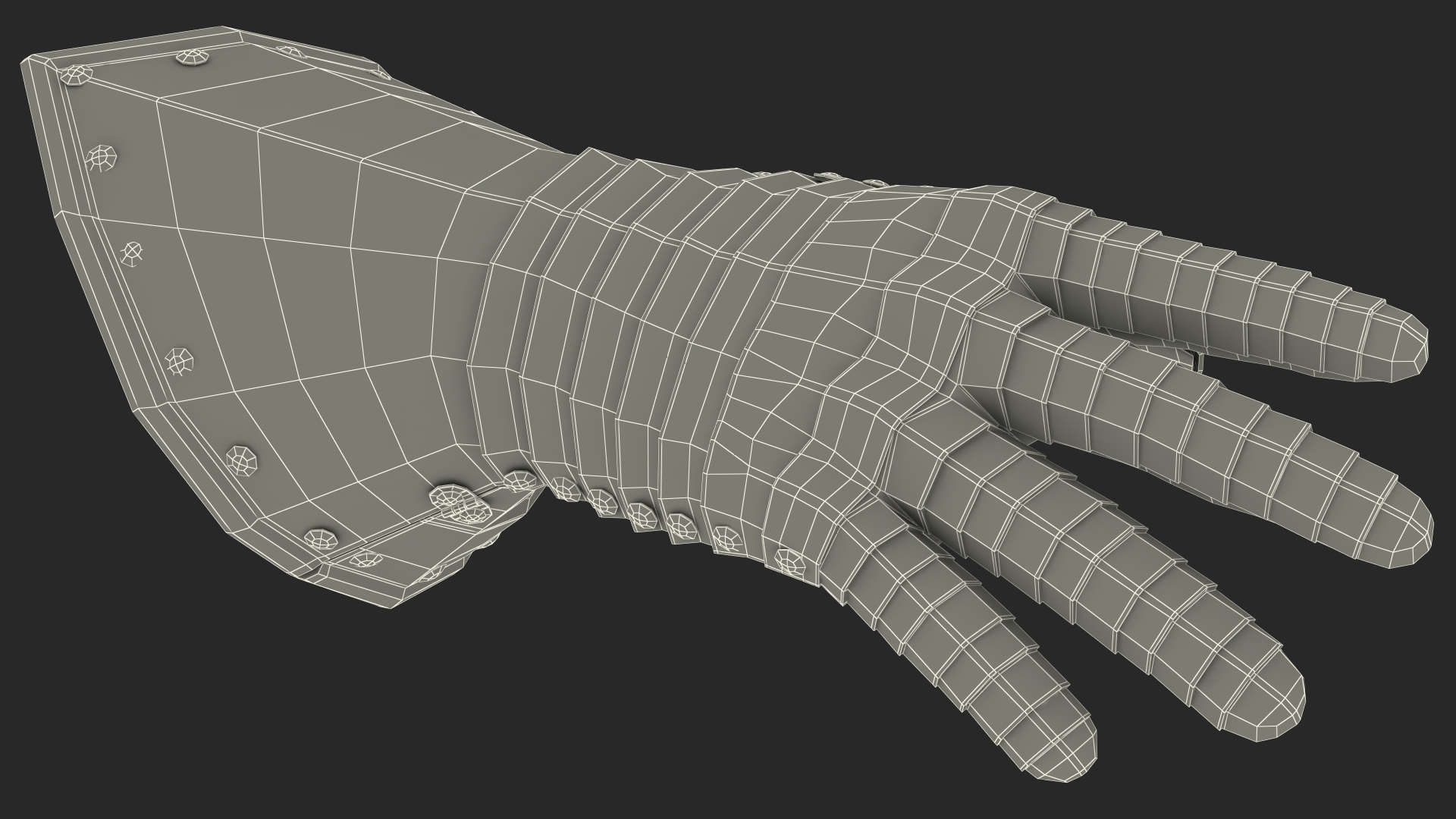 Medieval Knight Black Gold Armor Gauntlets 3D