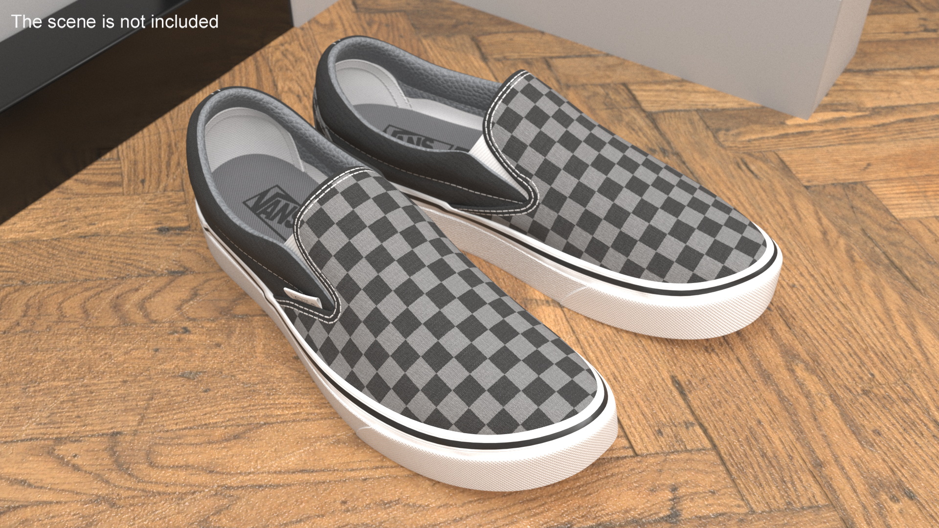 Classic Slip-On Checkerboard Sneakers Vans 3D