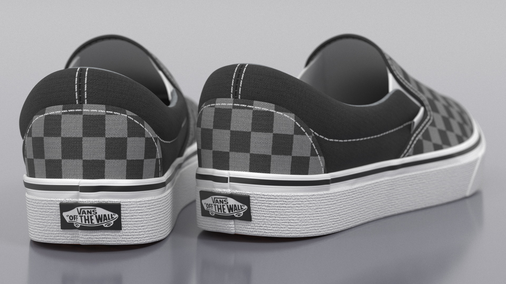 Classic Slip-On Checkerboard Sneakers Vans 3D