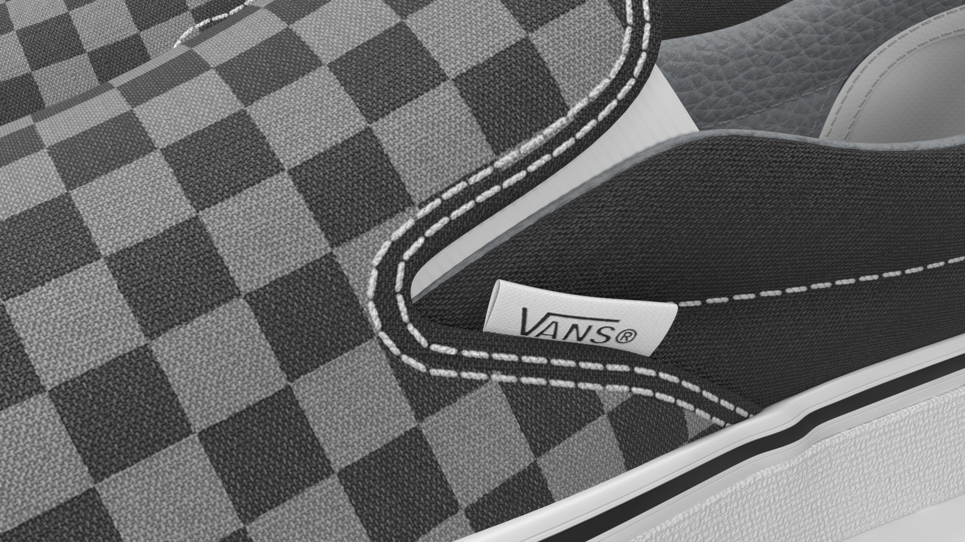 Classic Slip-On Checkerboard Sneakers Vans 3D