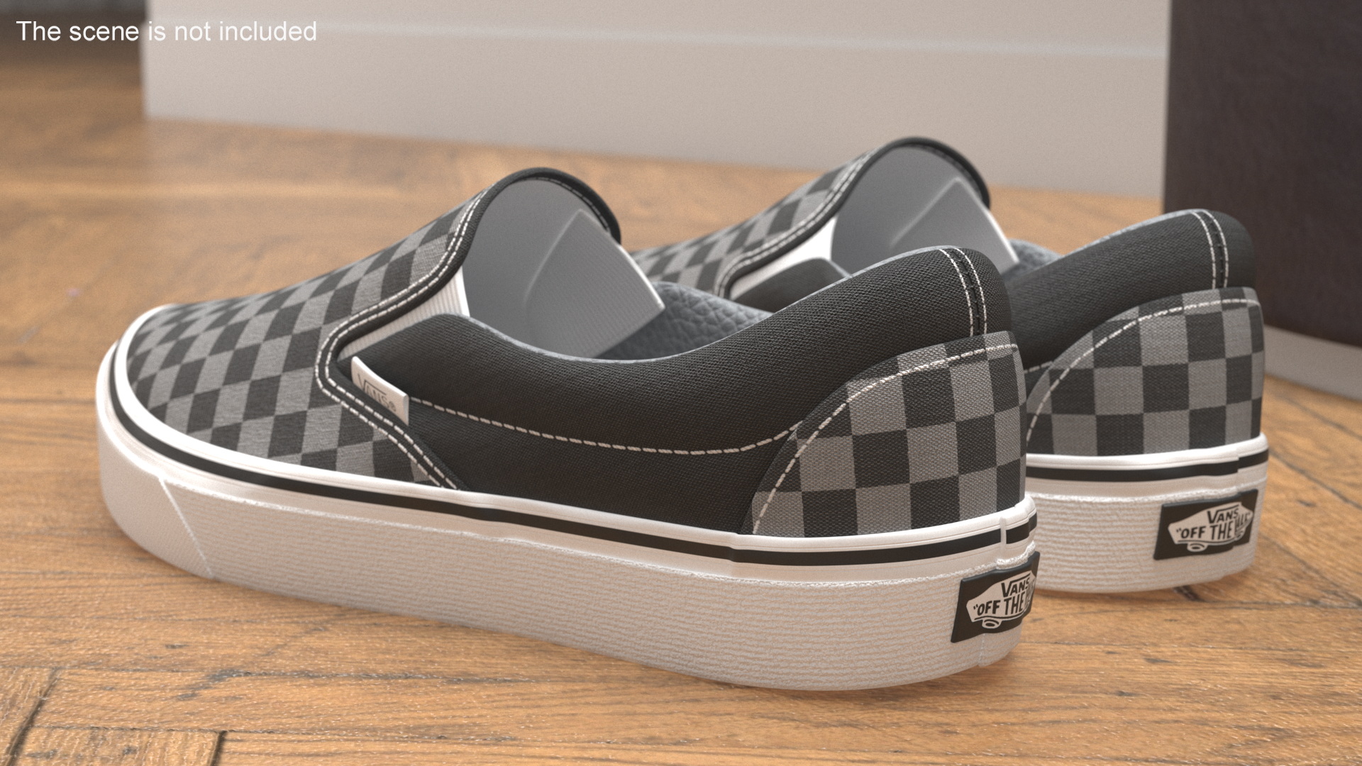 Classic Slip-On Checkerboard Sneakers Vans 3D