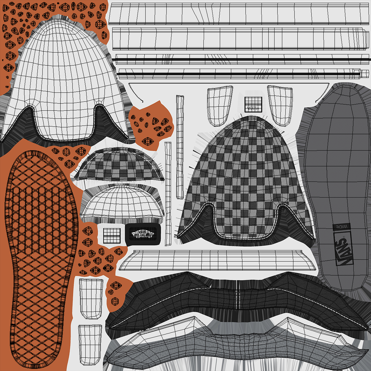 Classic Slip-On Checkerboard Sneakers Vans 3D