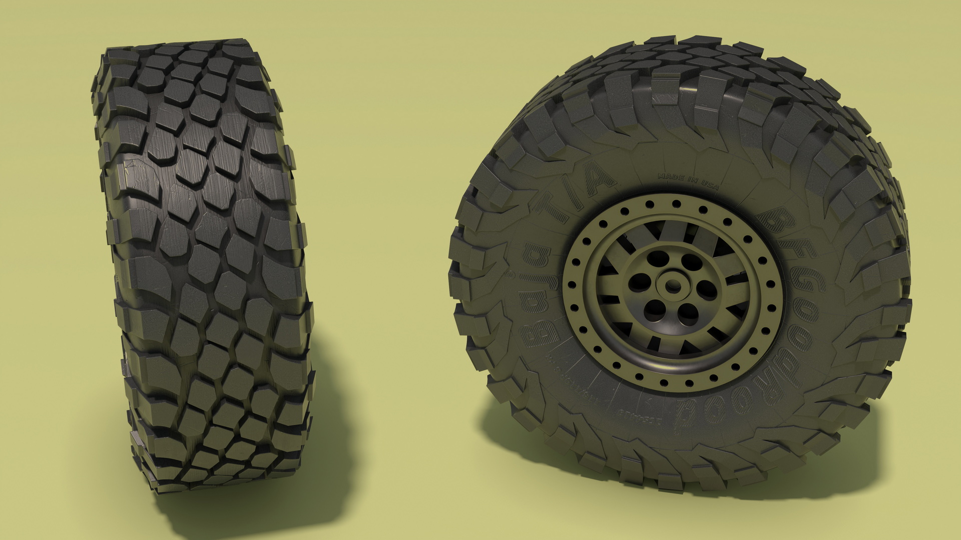 3D Heavy Off Road Vehicle Tire with Rim