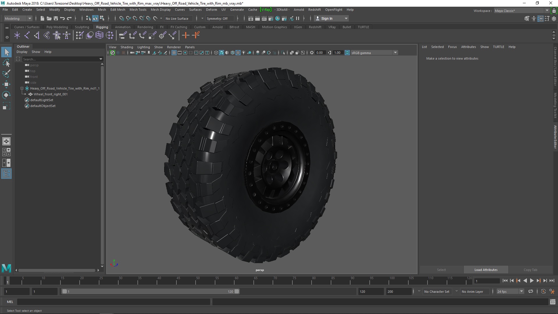 3D Heavy Off Road Vehicle Tire with Rim