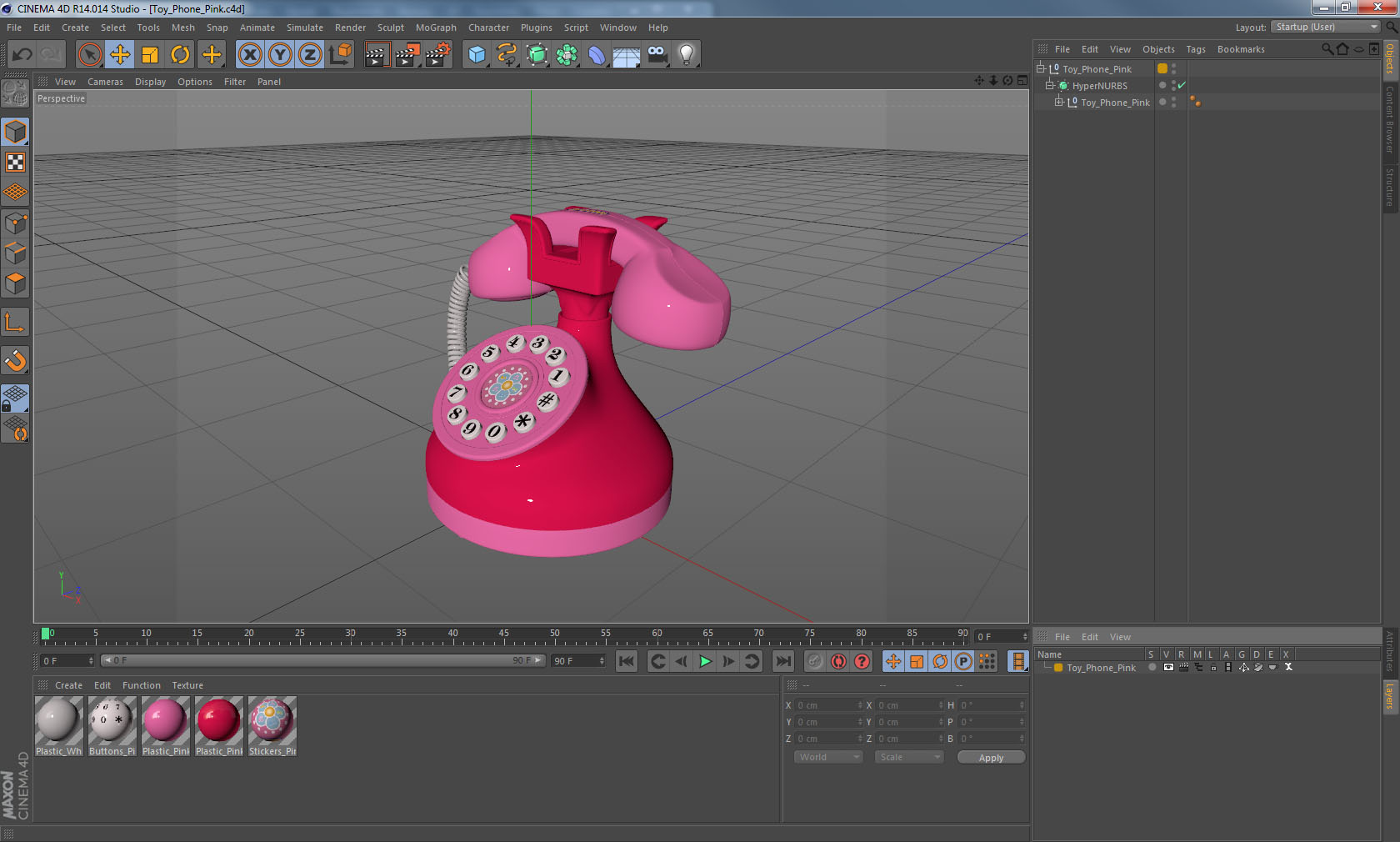 Toy Phone Pink 3D model