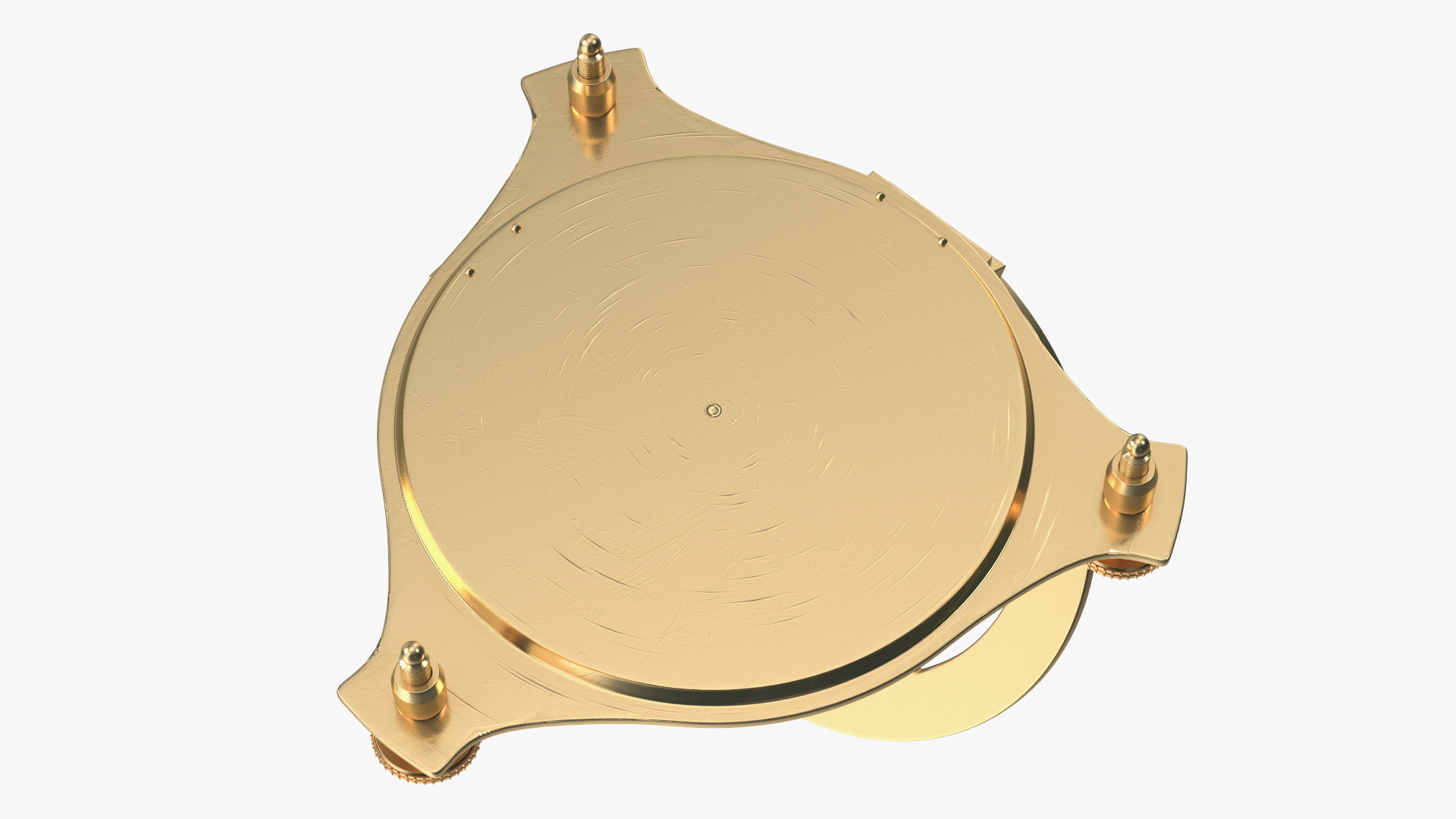Opened Old Brass Compass with Sundial 3D