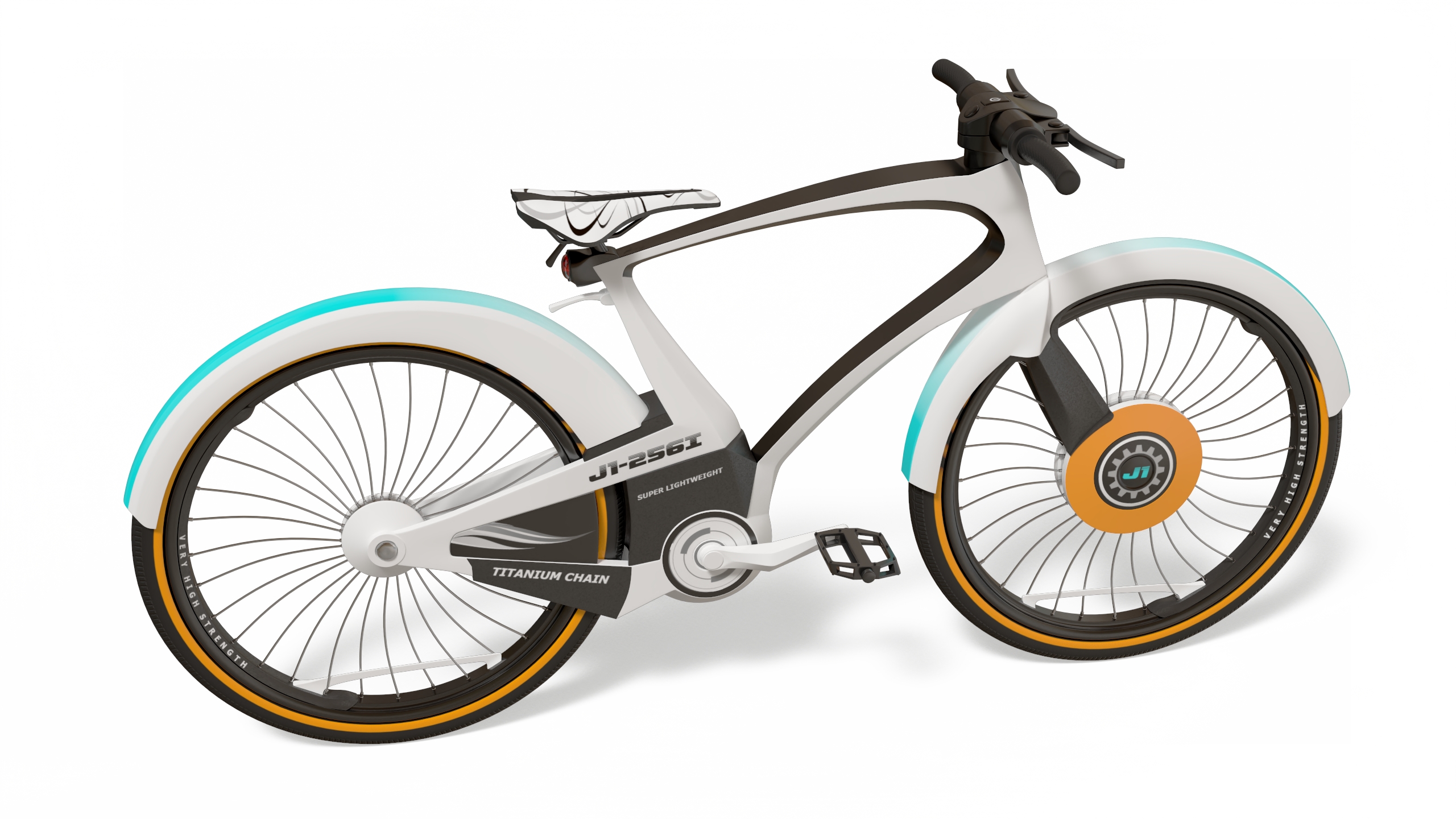 3D model Futuristic Urban Bicycle White