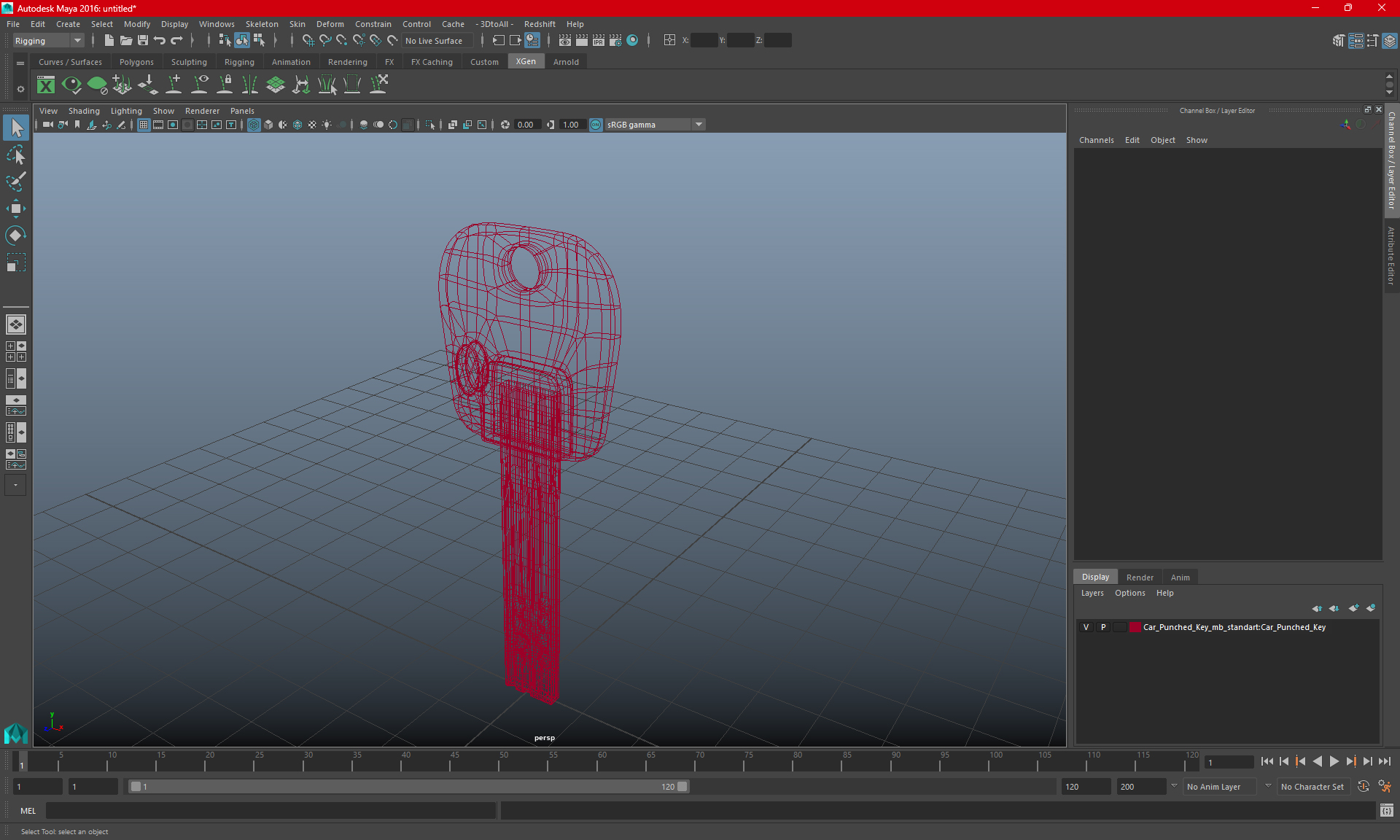 3D model Car Punched Key