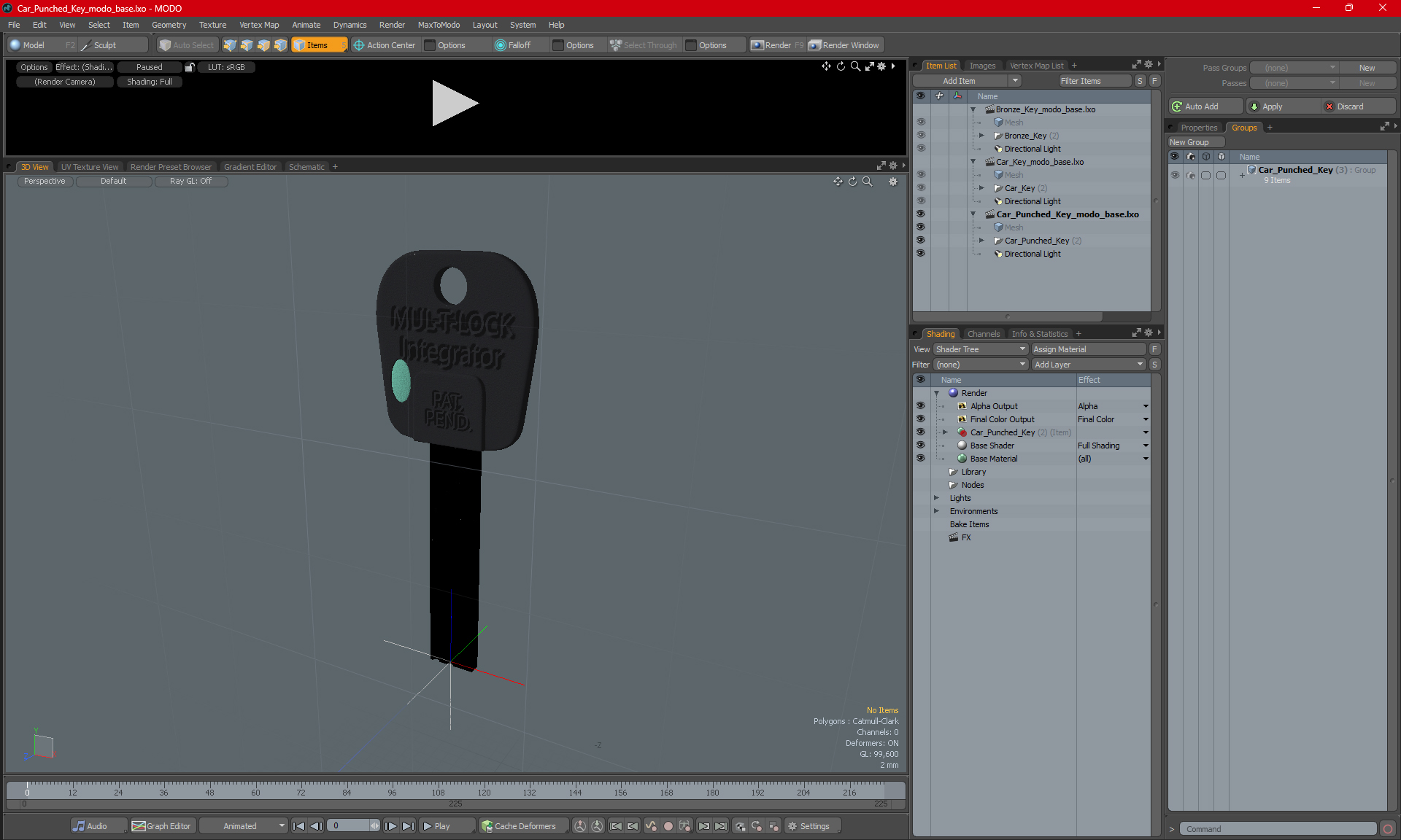 3D model Car Punched Key