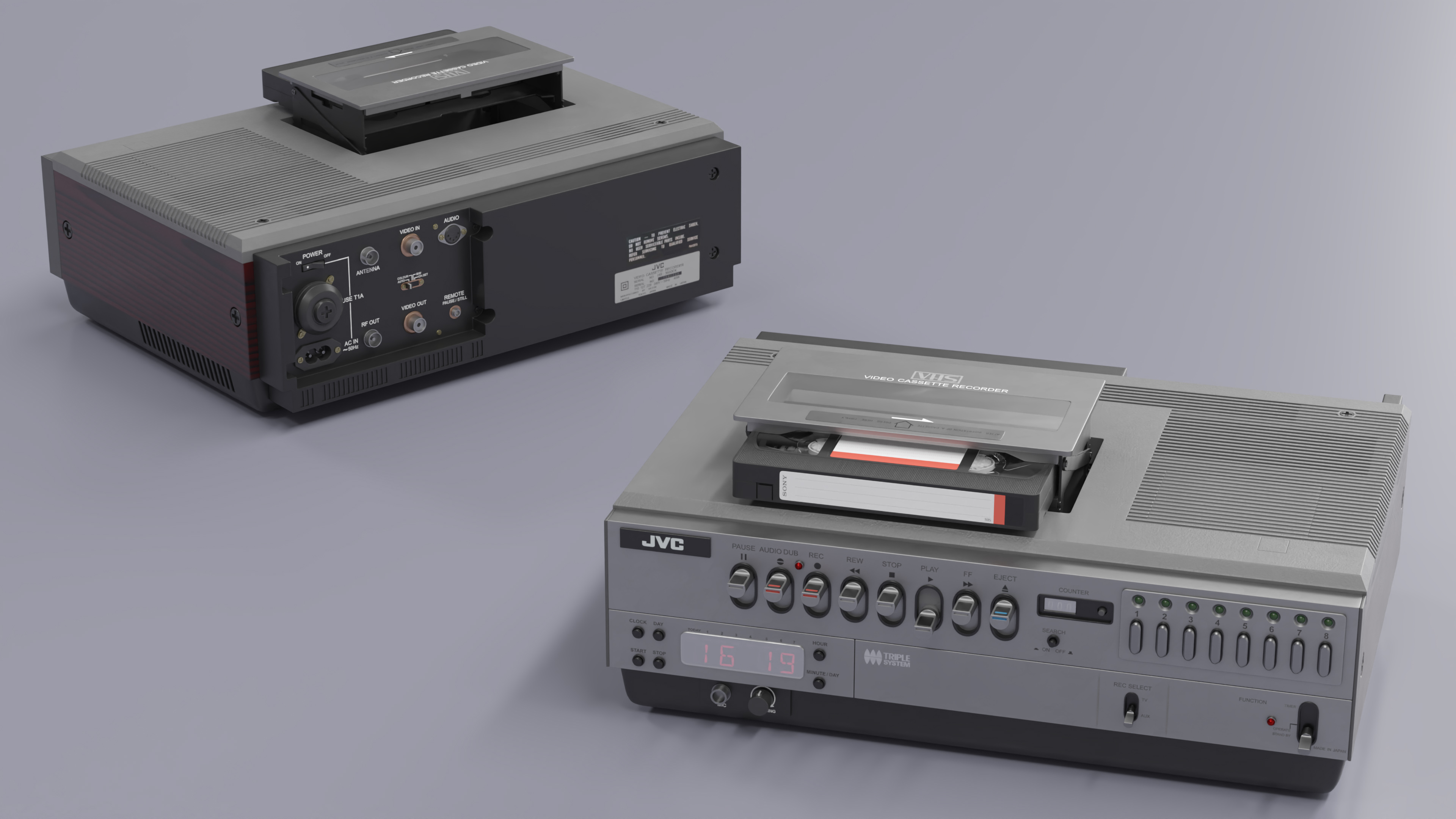 3D VHS Player JVC HR-3330TR with Cassette Sony model