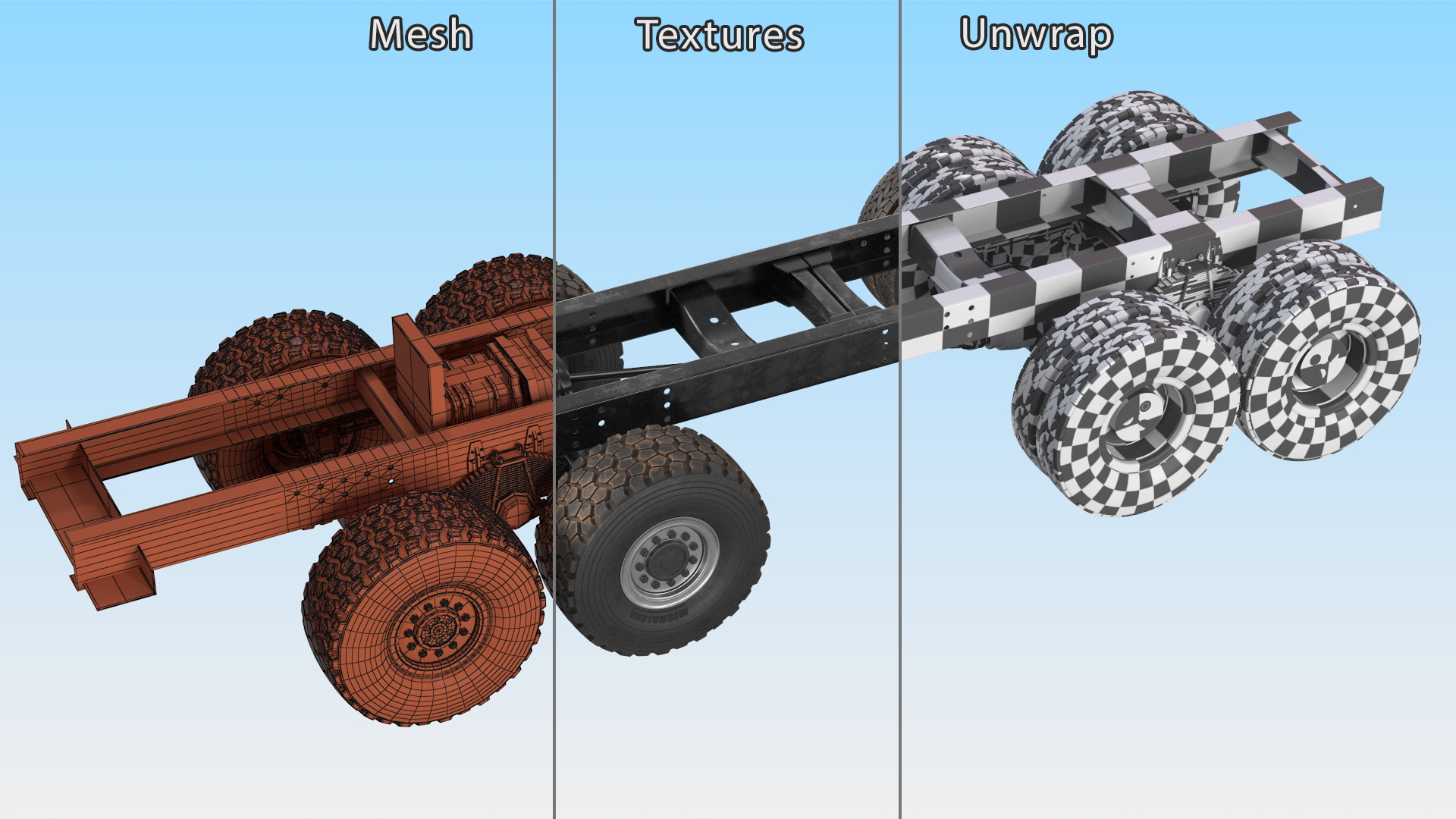 3D model Chassis for Super Heavy Trucks