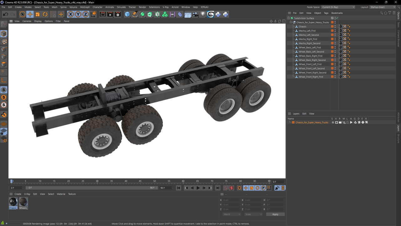 3D model Chassis for Super Heavy Trucks