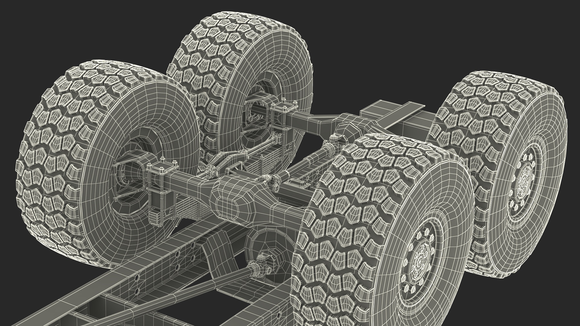 3D model Chassis for Super Heavy Trucks