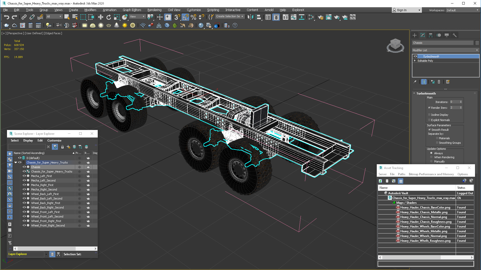3D model Chassis for Super Heavy Trucks