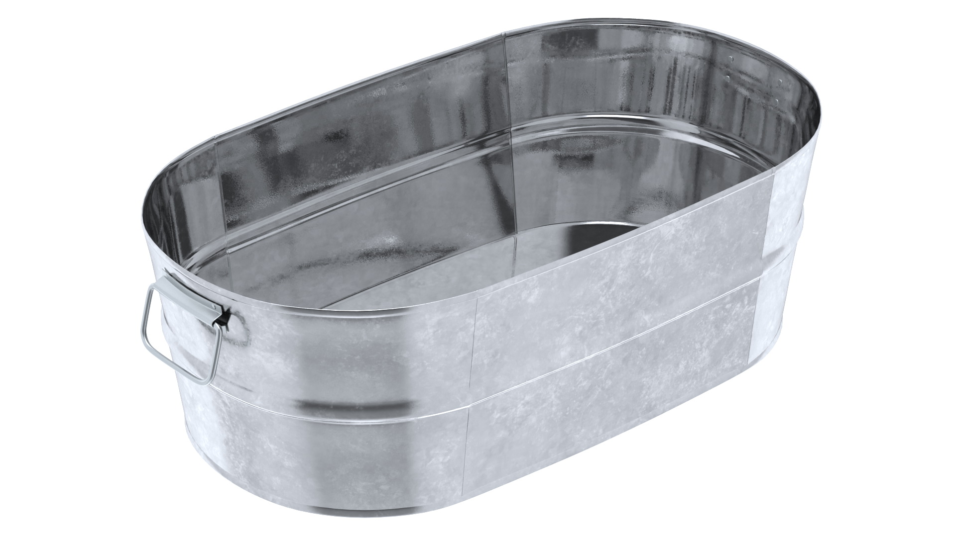 Galvanized Oval Tub 3D model