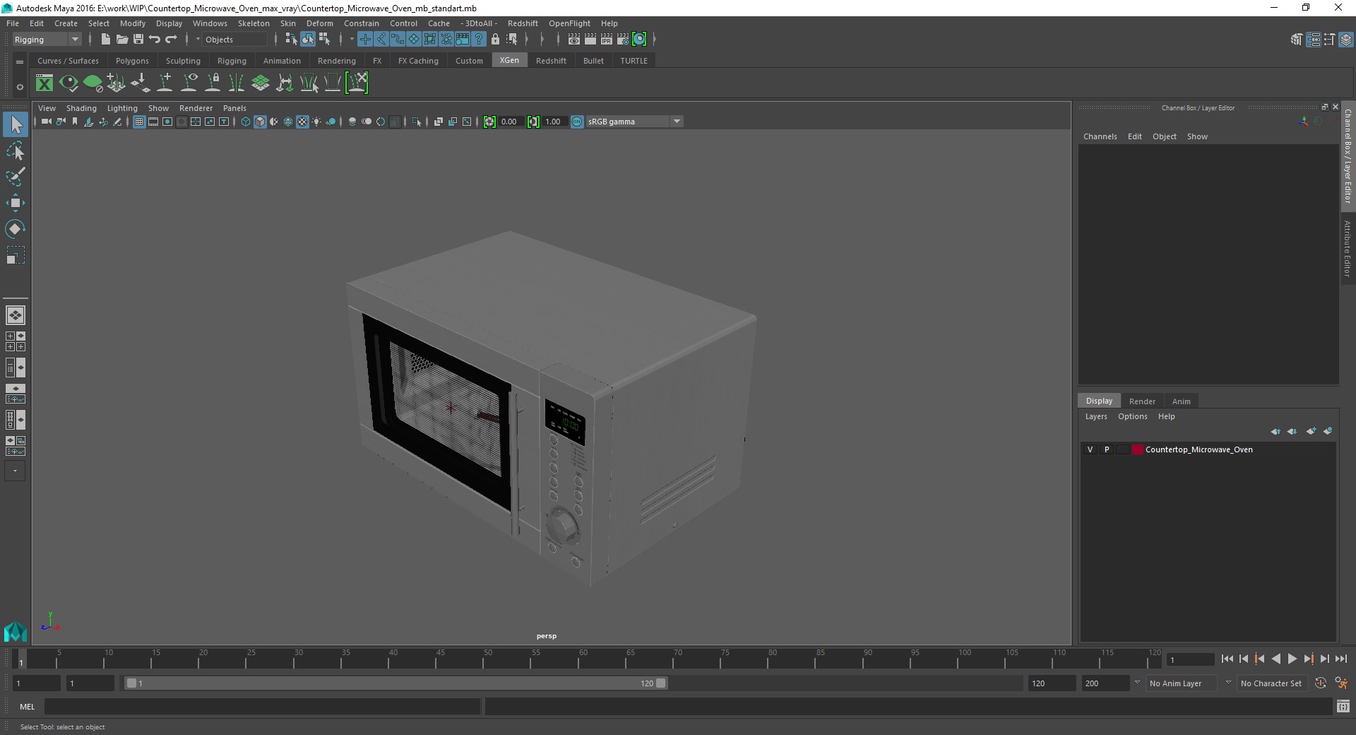 3D model Countertop Microwave Oven