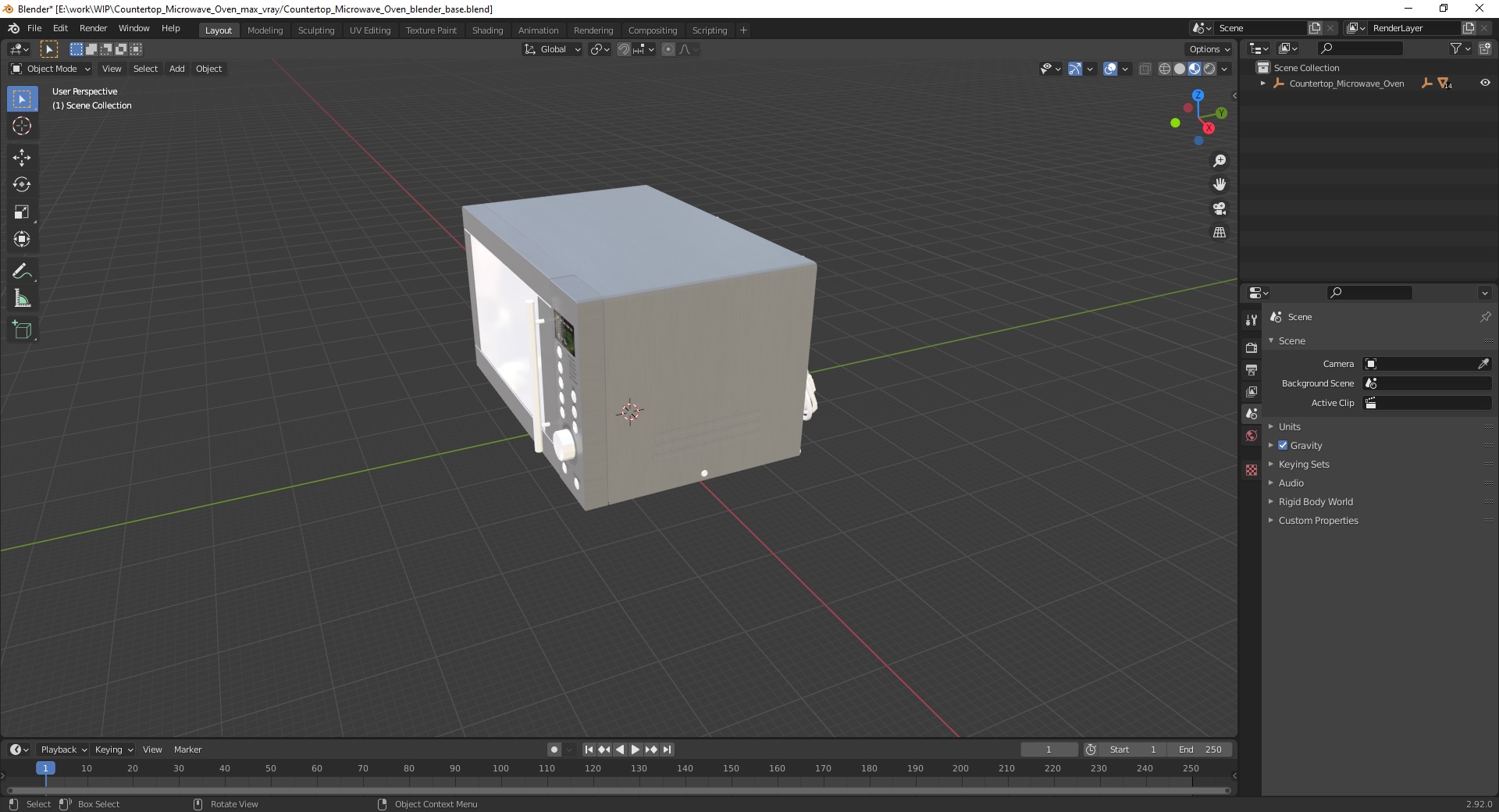 3D model Countertop Microwave Oven