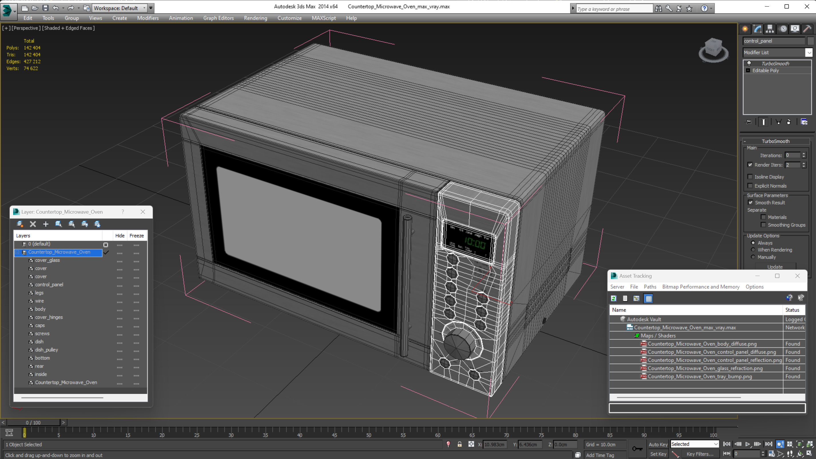 3D model Countertop Microwave Oven